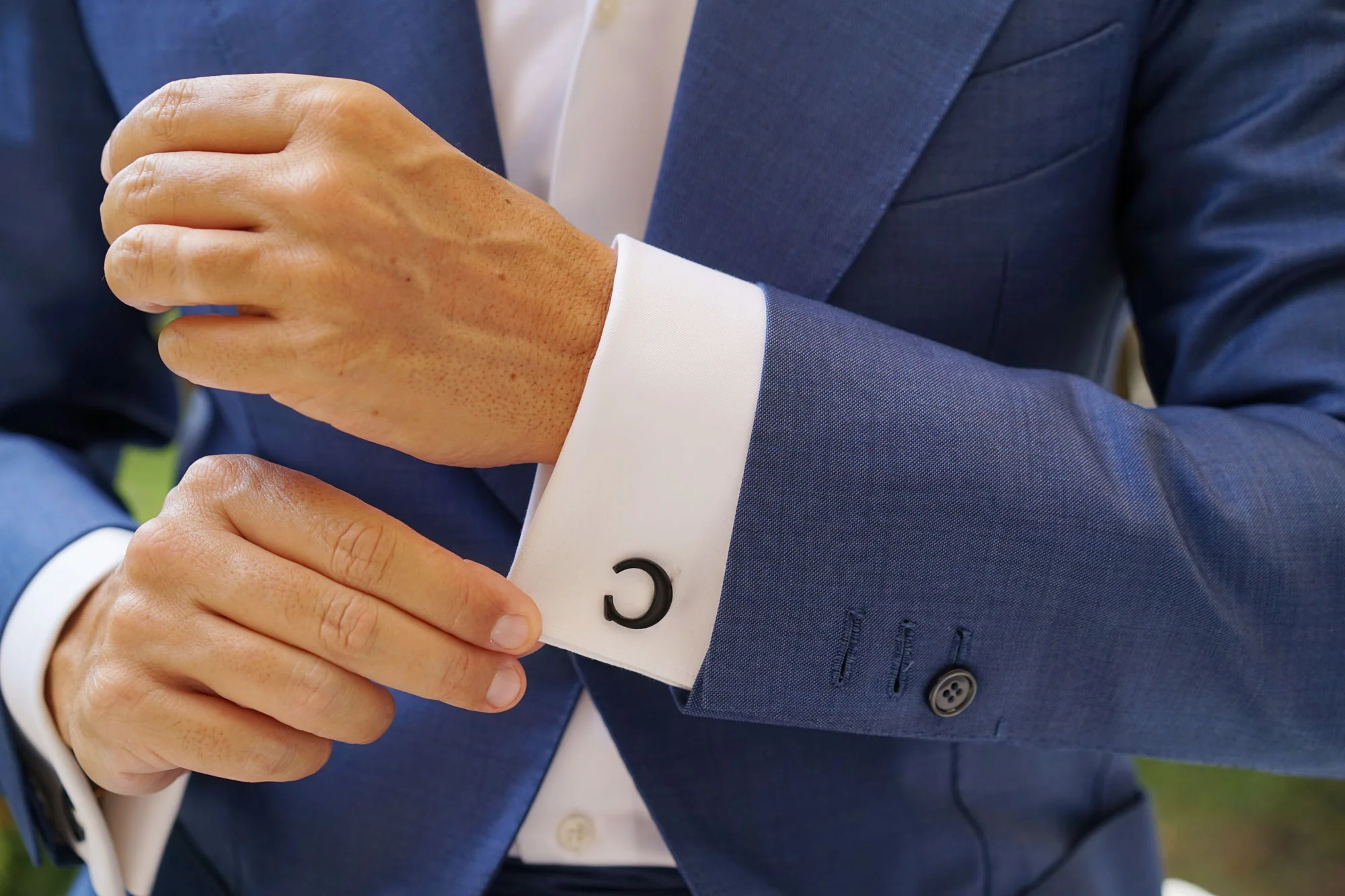 Black And Gold Letter C Cufflinks - Image 7