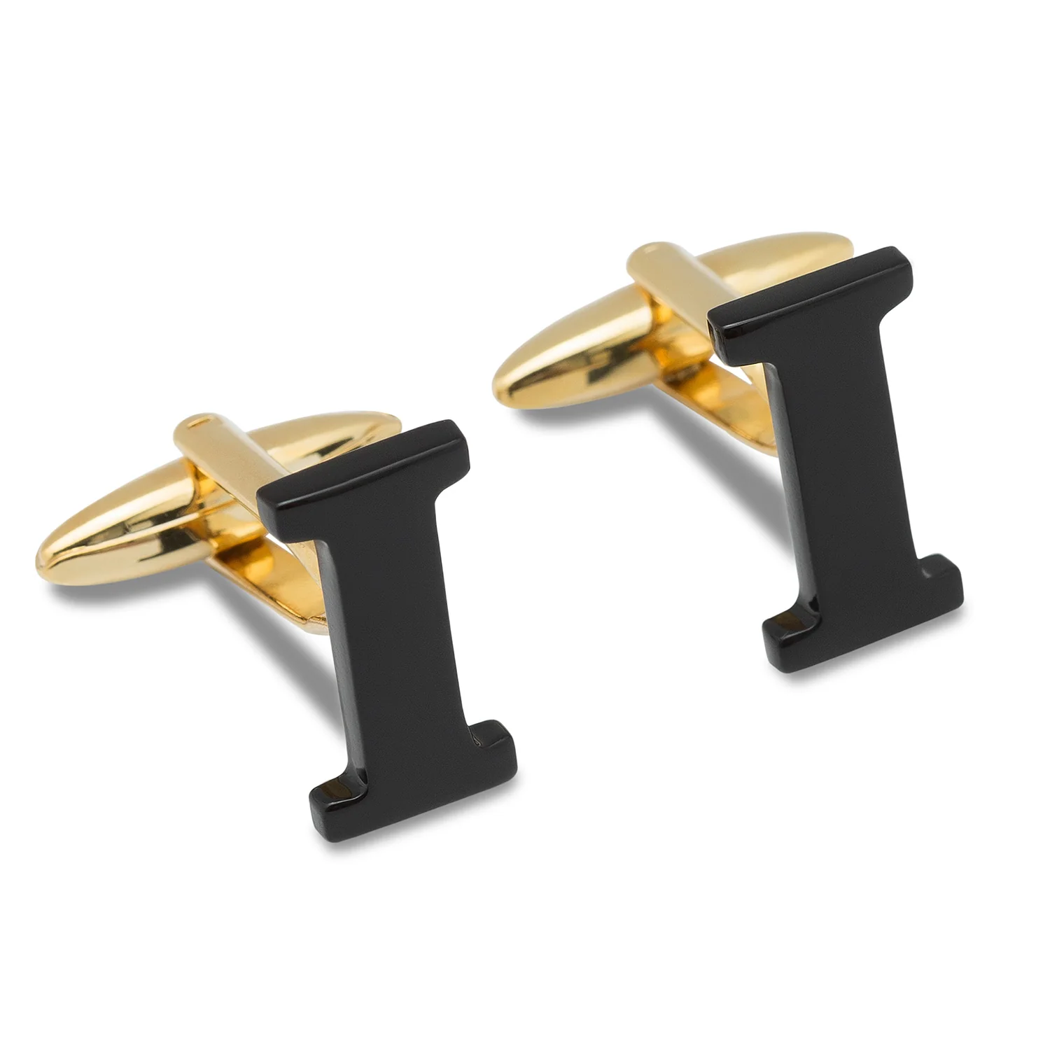 Black And Gold Letter I Cufflinks - Image 2