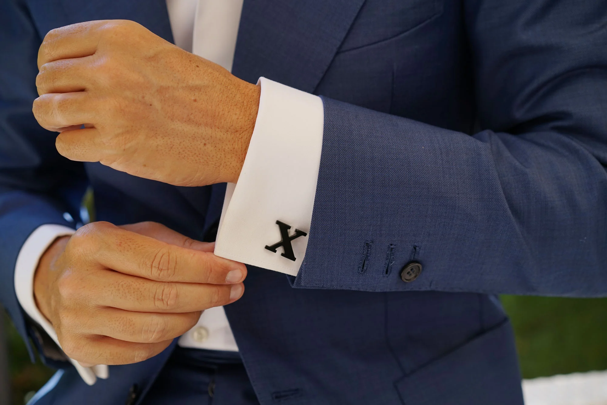 Black And Gold Letter X Cufflinks - Image 6