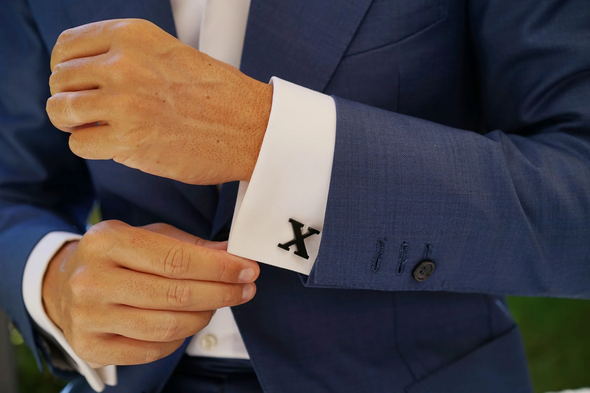 Black And Gold Letter X Cufflinks - Image 7