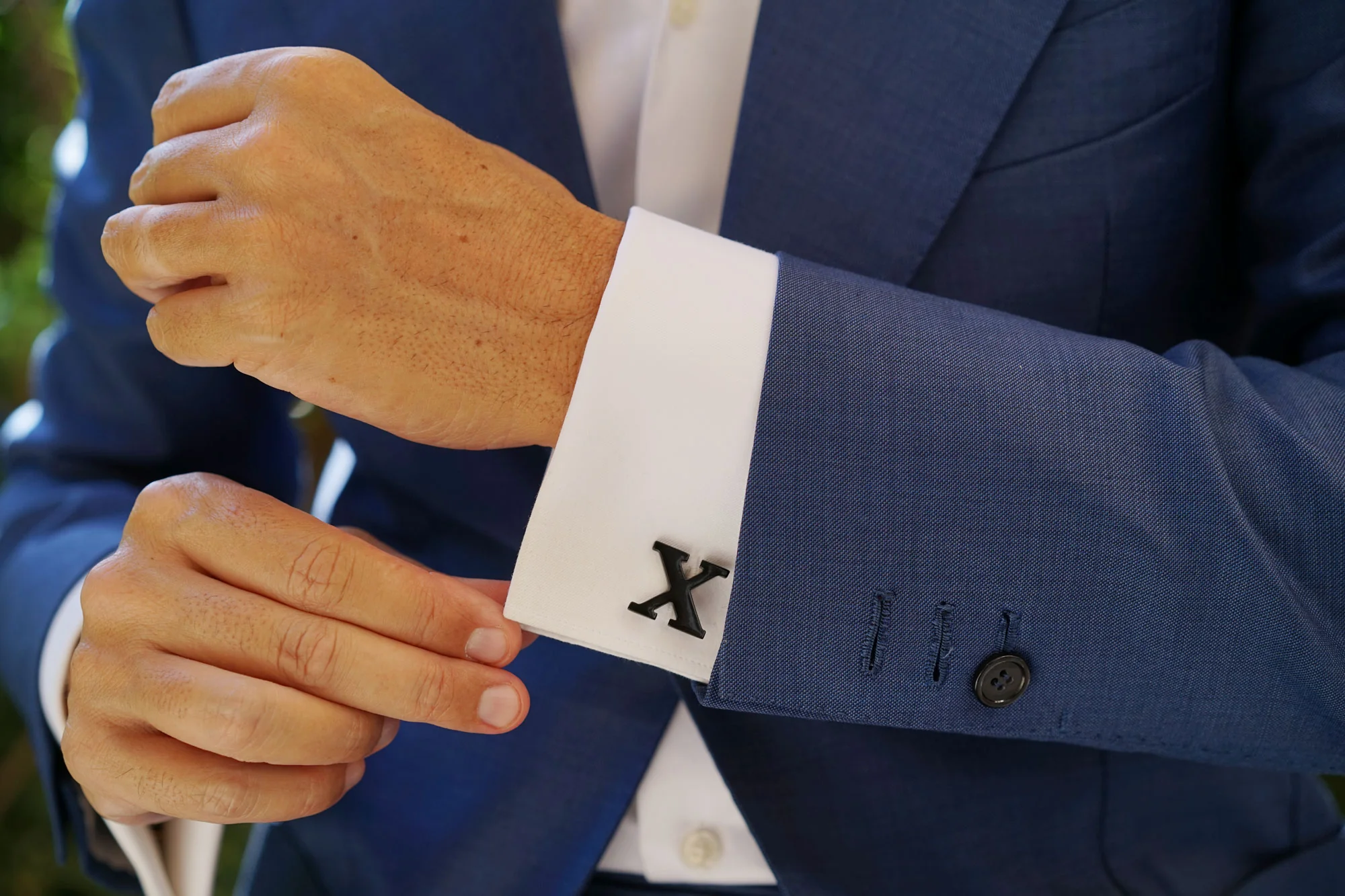 Black And Gold Letter X Cufflinks - Image 8