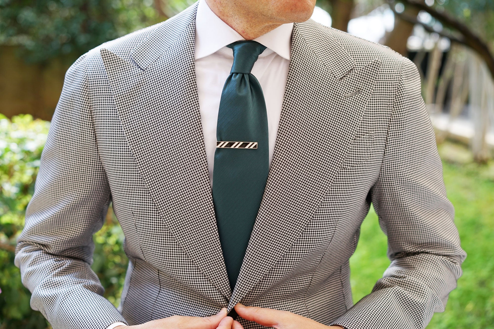 Black and White Stripe Tie Bar - Image 11