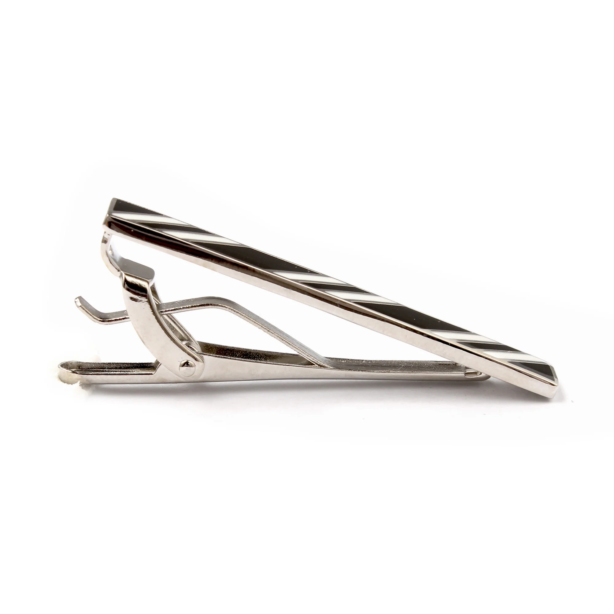 Black and White Stripe Tie Bar - Image 2