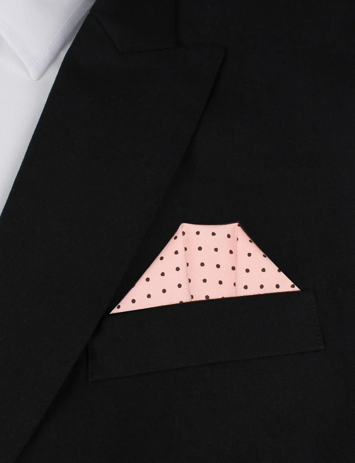 Black Caviar Pink with Black Mini Polka Dots Pocket Square - Image 4