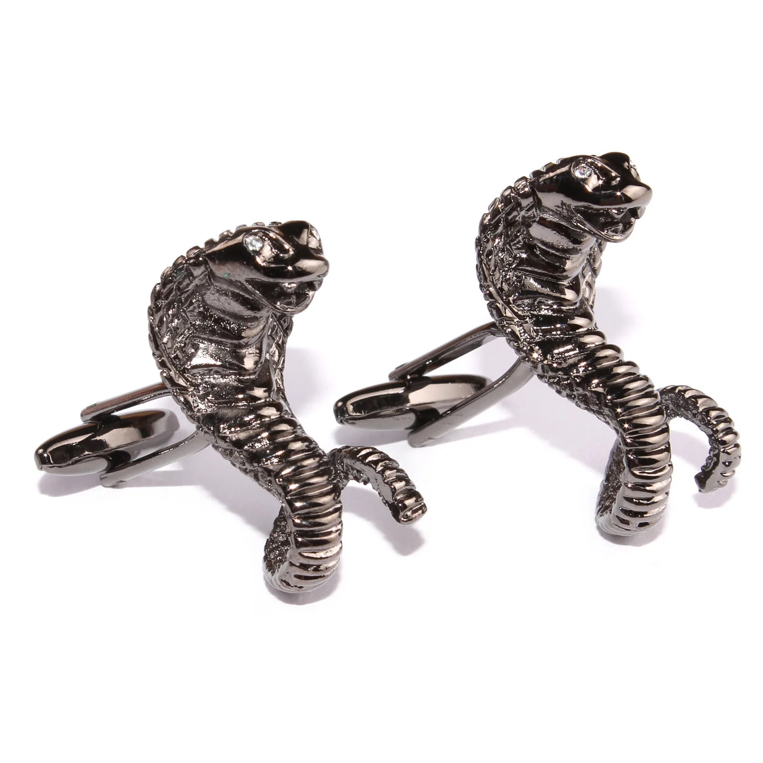 Black Cobra Snake Cufflinks - Image 2