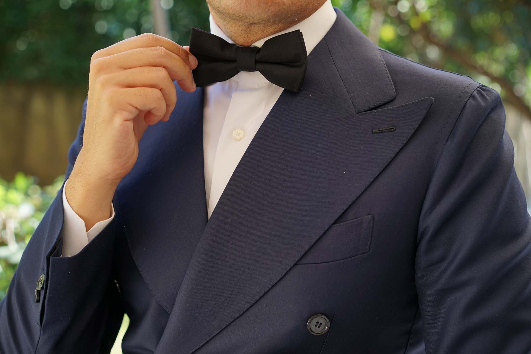 Black Cotton Bow Tie - Image 5
