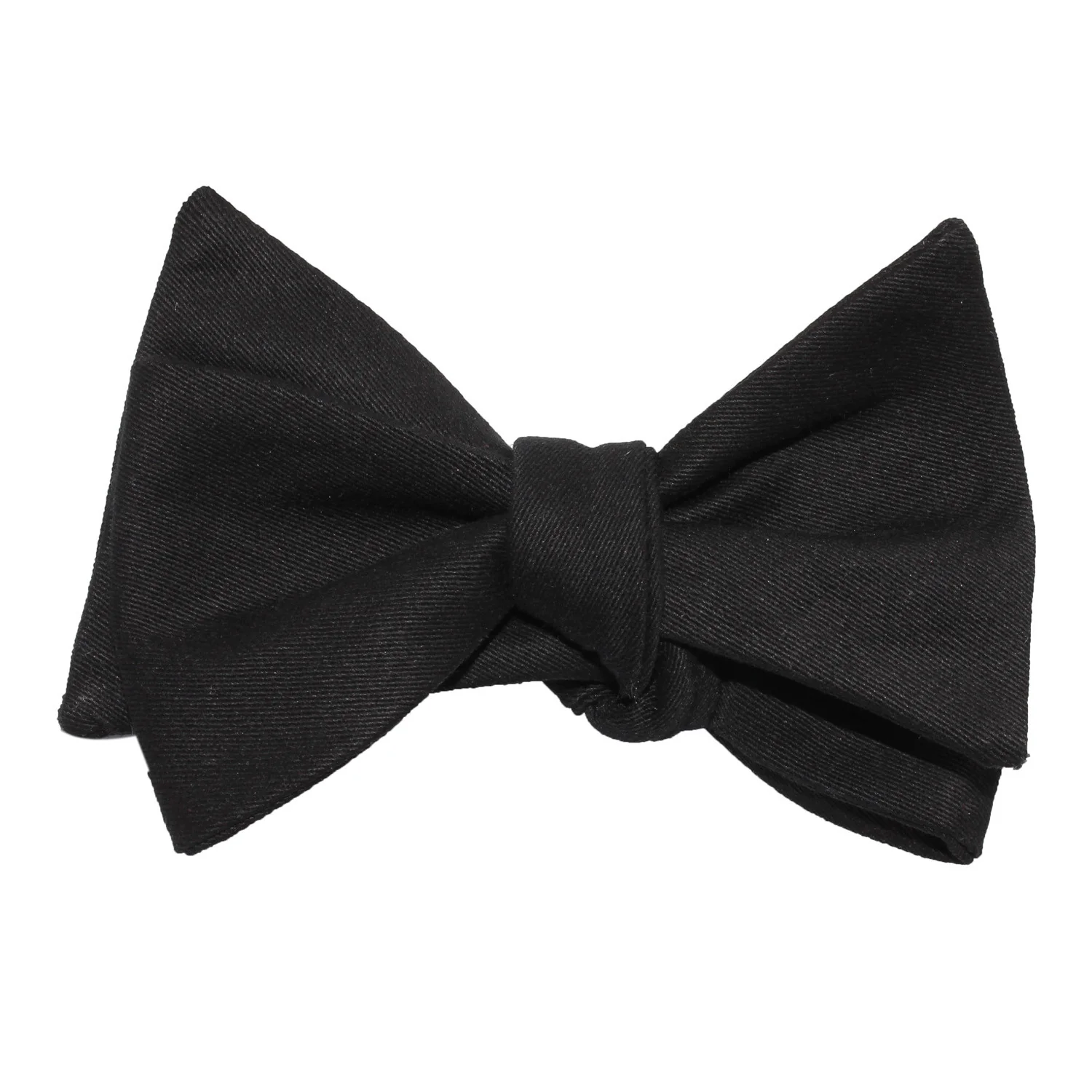 Black Cotton Self Tie Bow Tie - Image 4