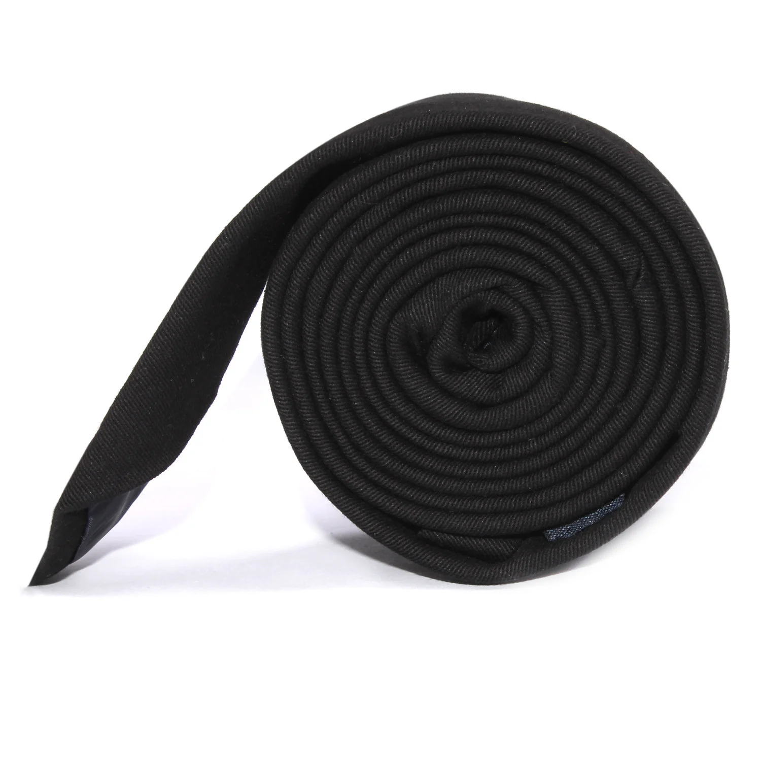 Black Cotton Skinny Tie - Image 3