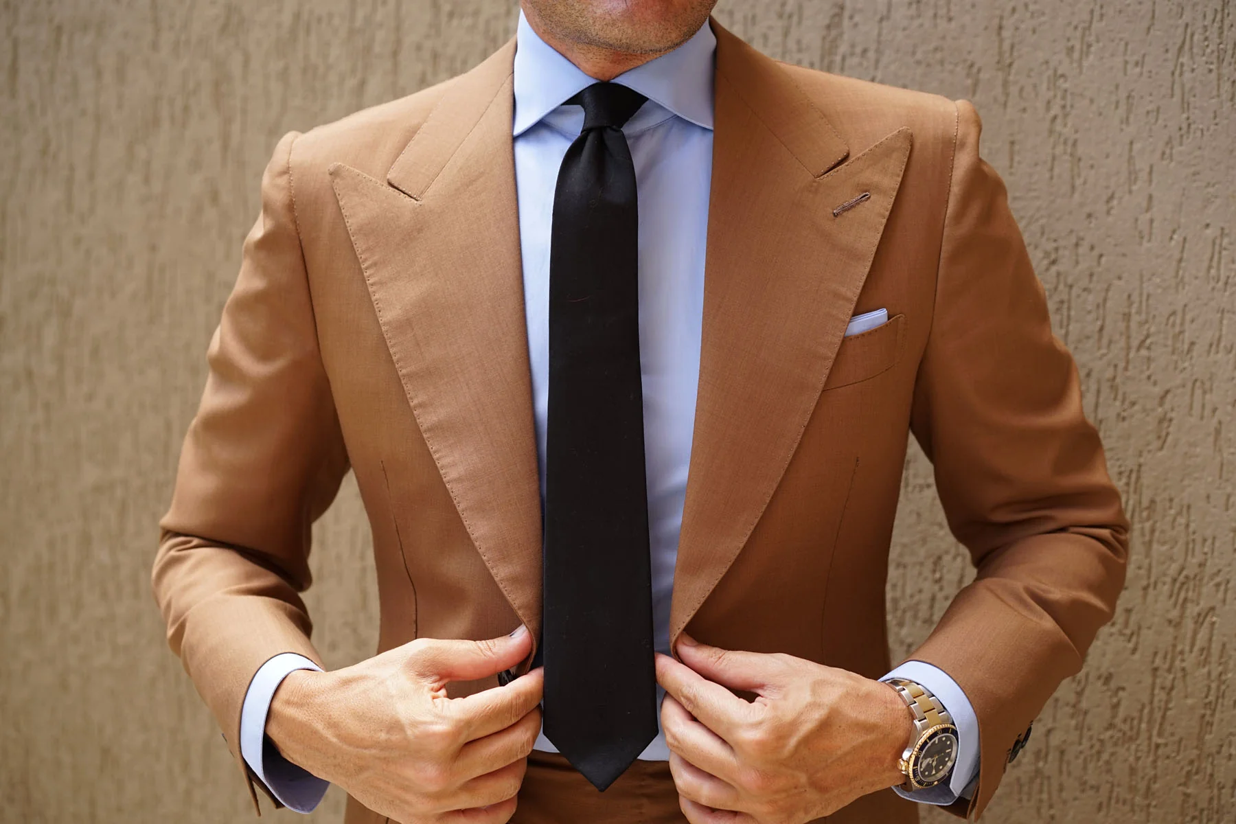 Black Cotton Skinny Tie - Image 6
