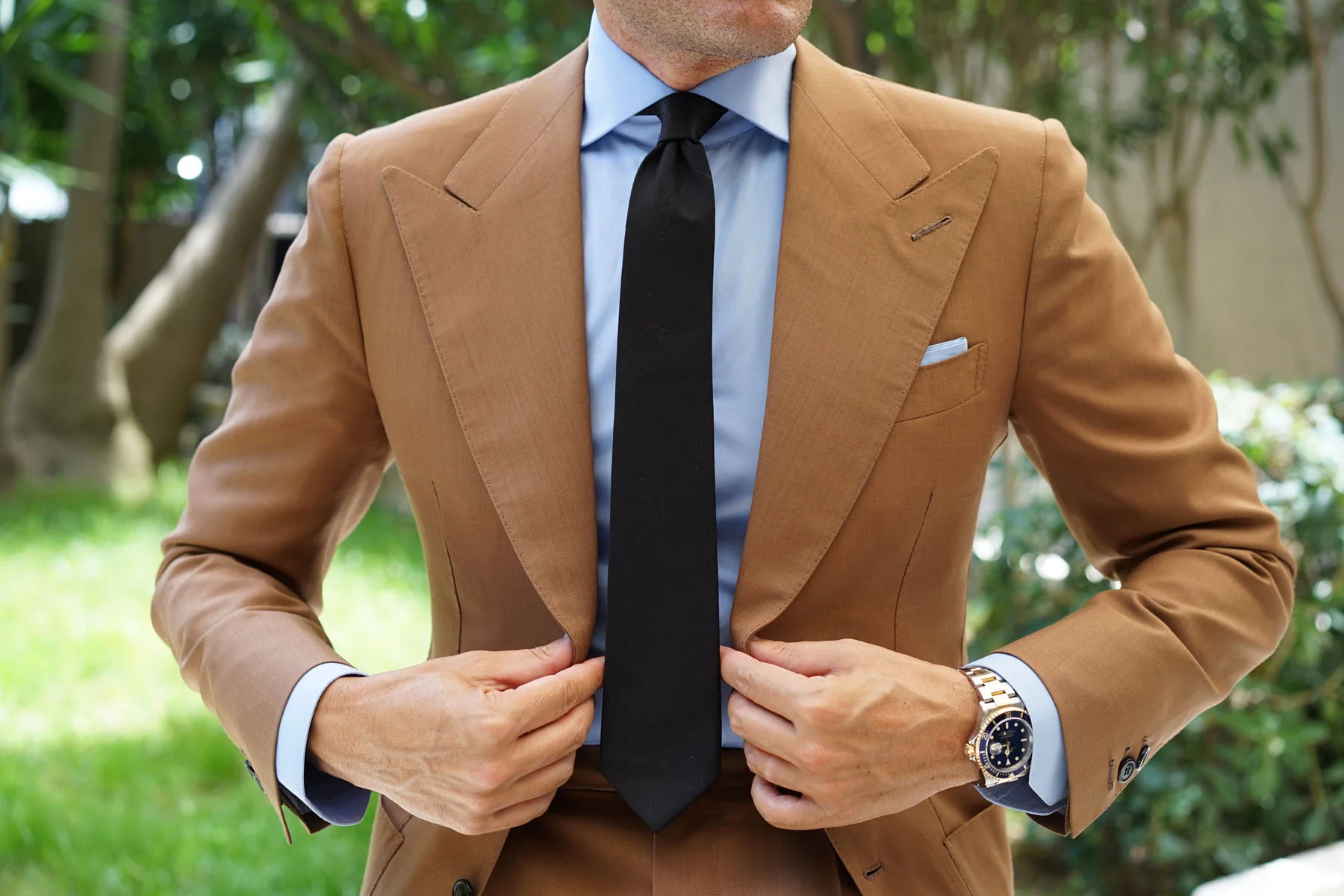 Black Cotton Skinny Tie - Image 8