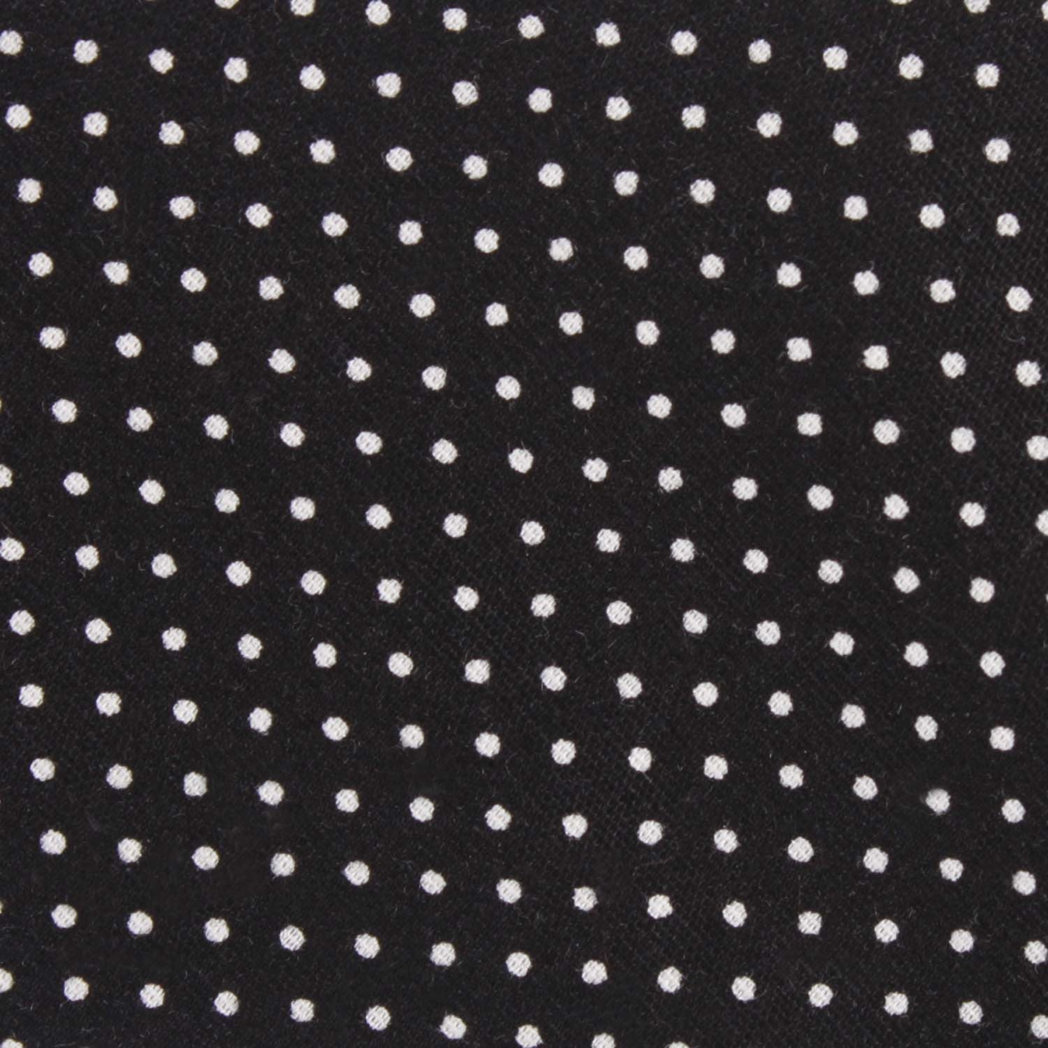 Black Cotton with White Mini Polka Dots Skinny Tie - Image 4
