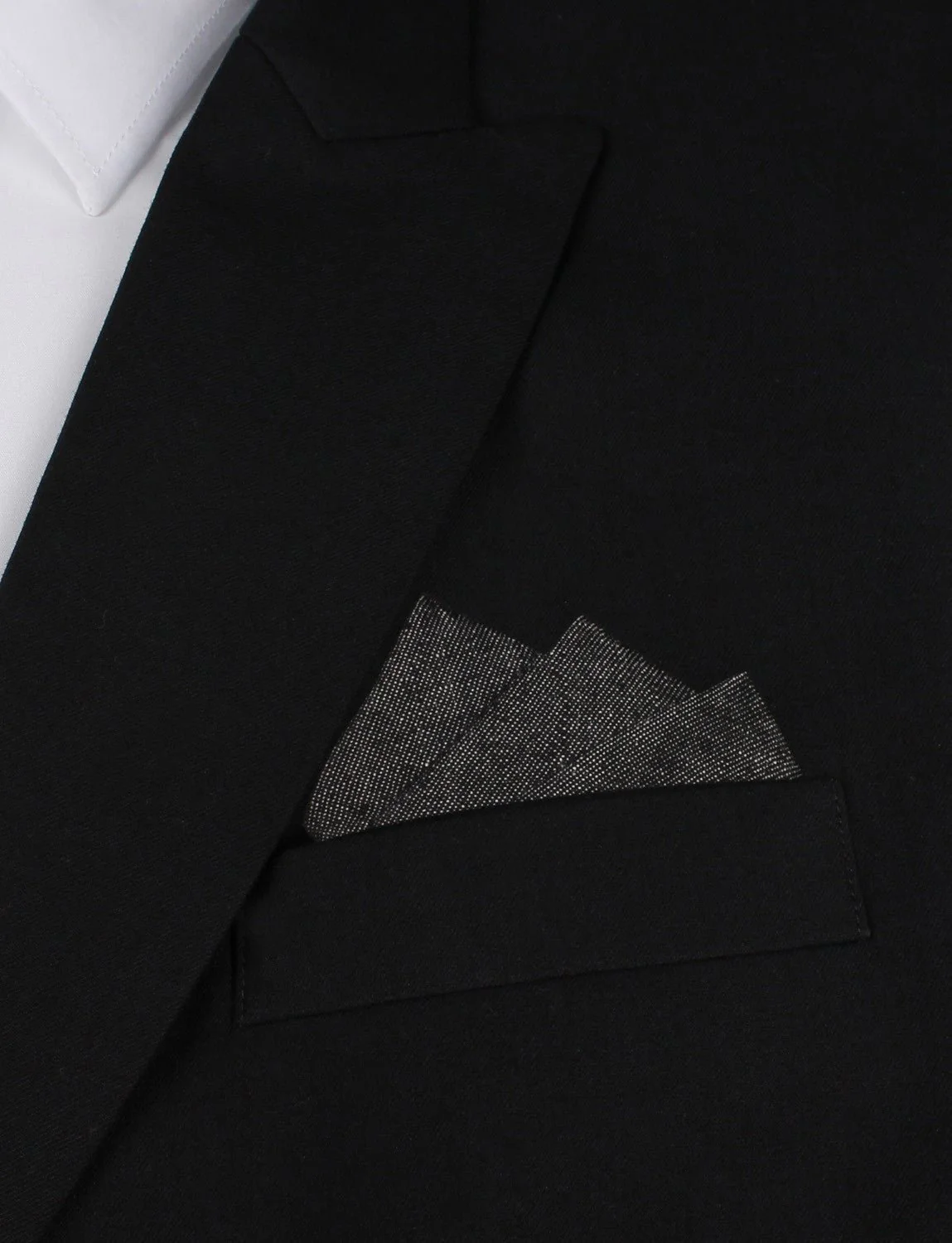 Black Denim Jeans Cotton Pocket Square - Image 3