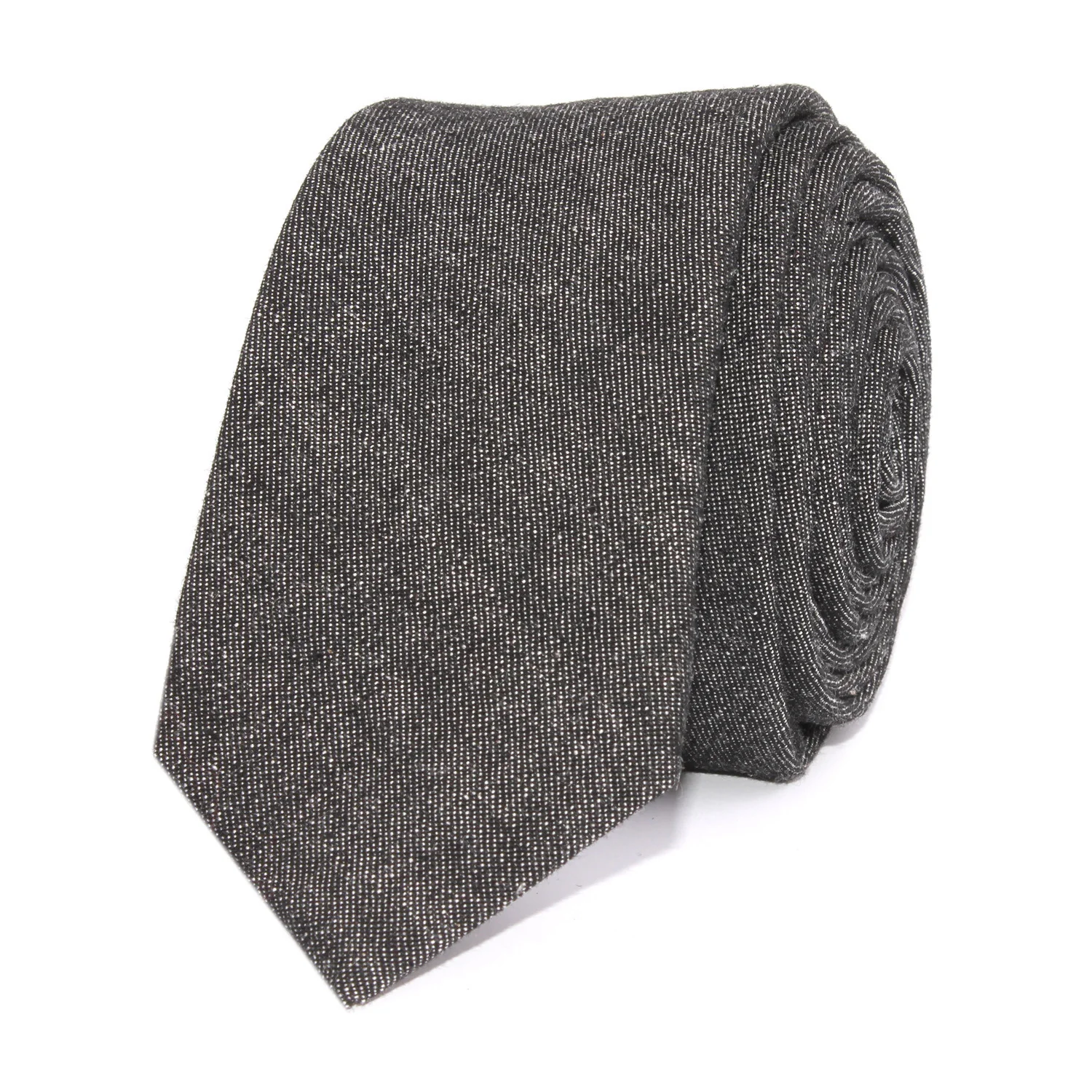 Black Denim Jeans Cotton Skinny Tie - Image 2