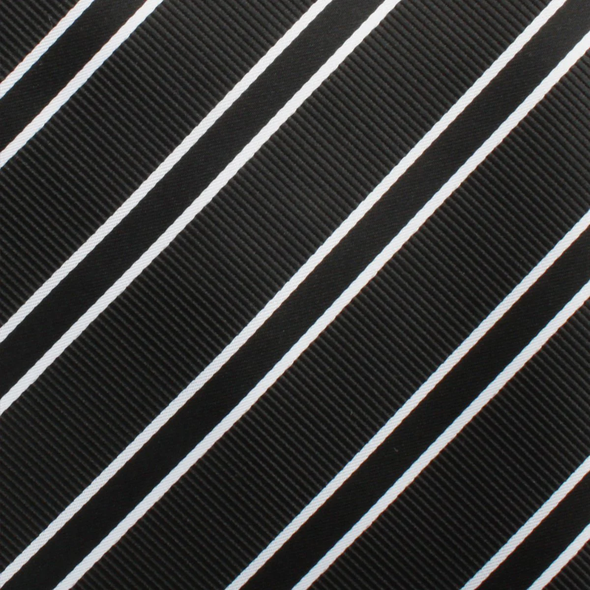 Black Double Stripe Self Bow Tie - Image 3