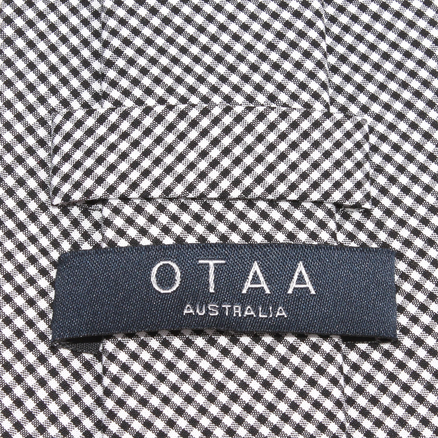 Black Gingham Cotton Necktie - Image 5