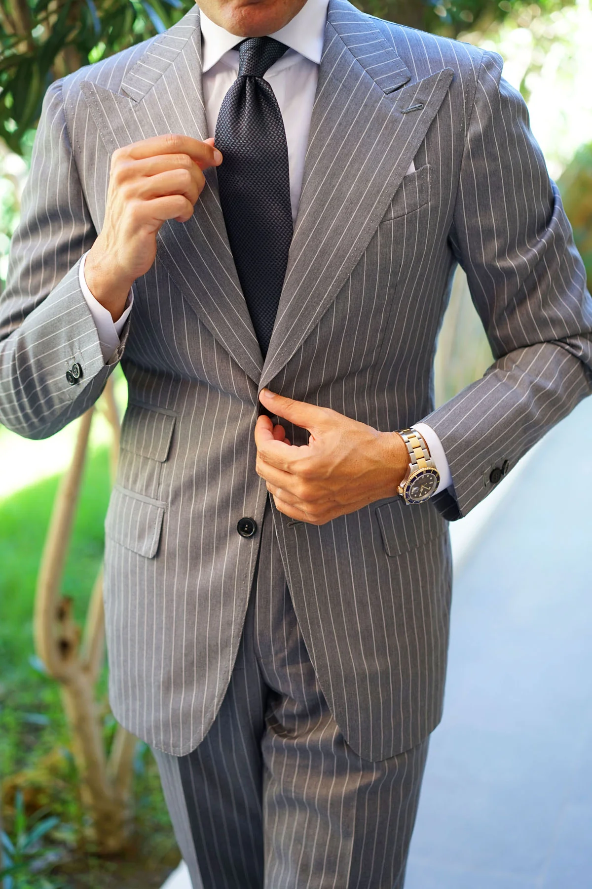 Black Houndstooth Pattern Necktie - Image 10