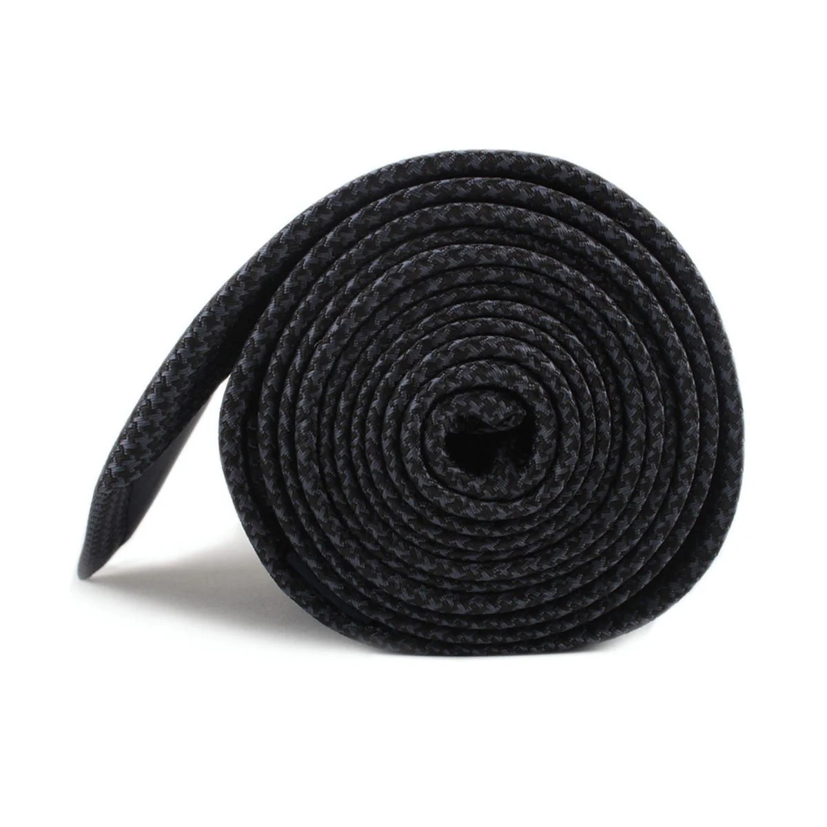 Black Houndstooth Pattern Skinny Tie - Image 3