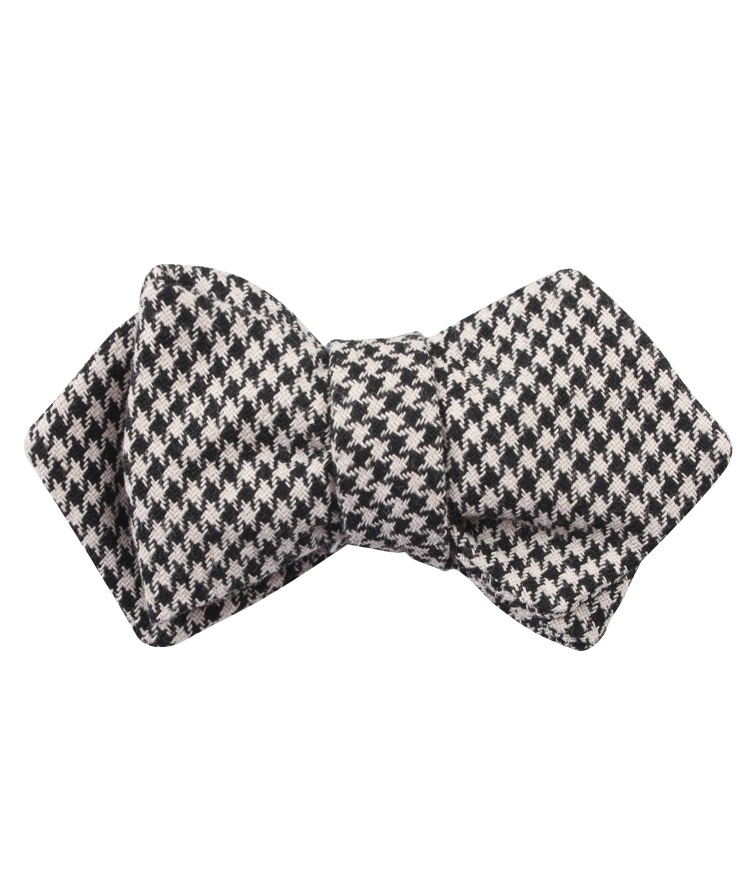 Black Houndstooth Spider Linen Diamond Self Bow Tie - Image 2
