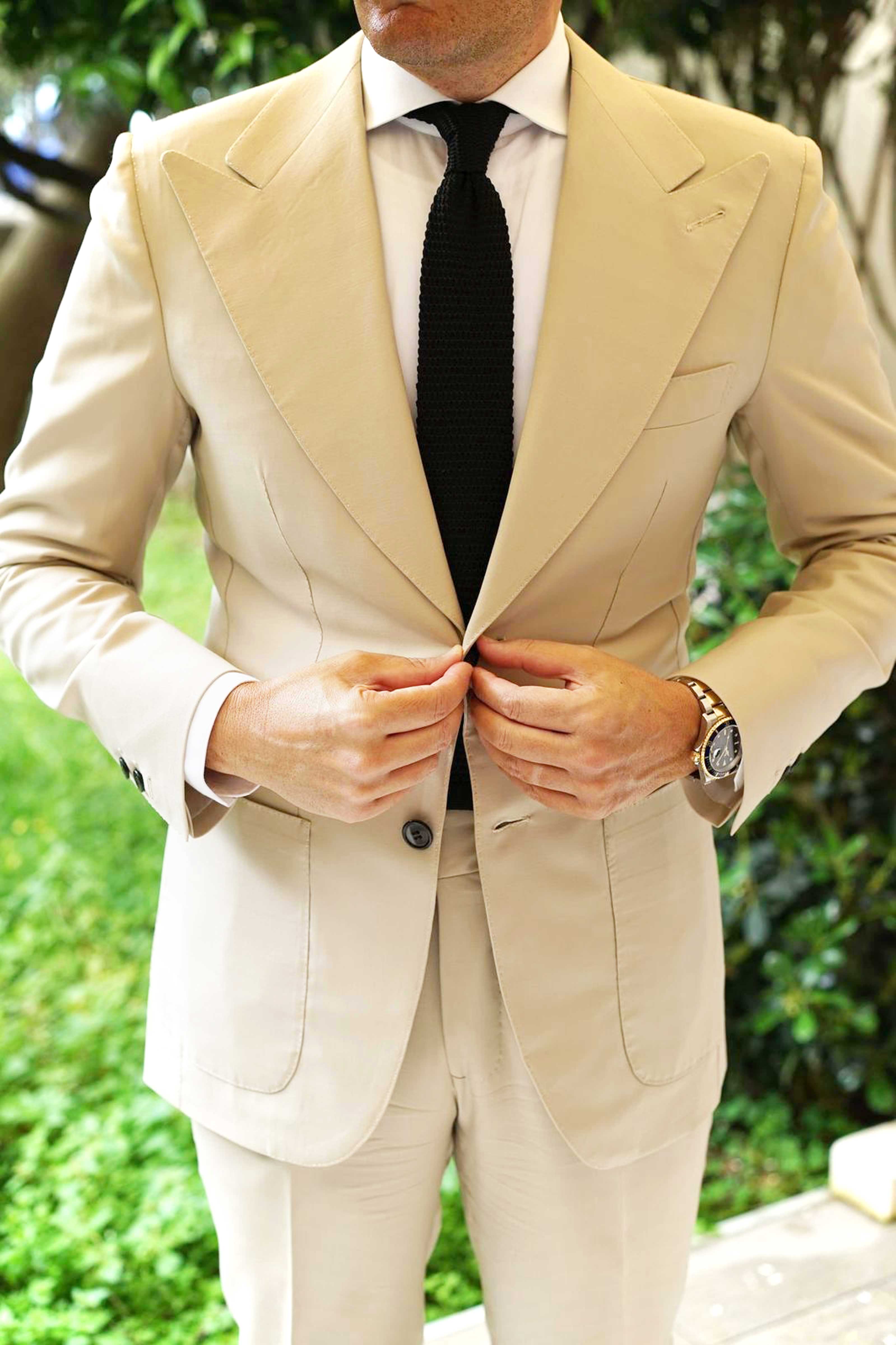 Black Knitted Tie - Image 11