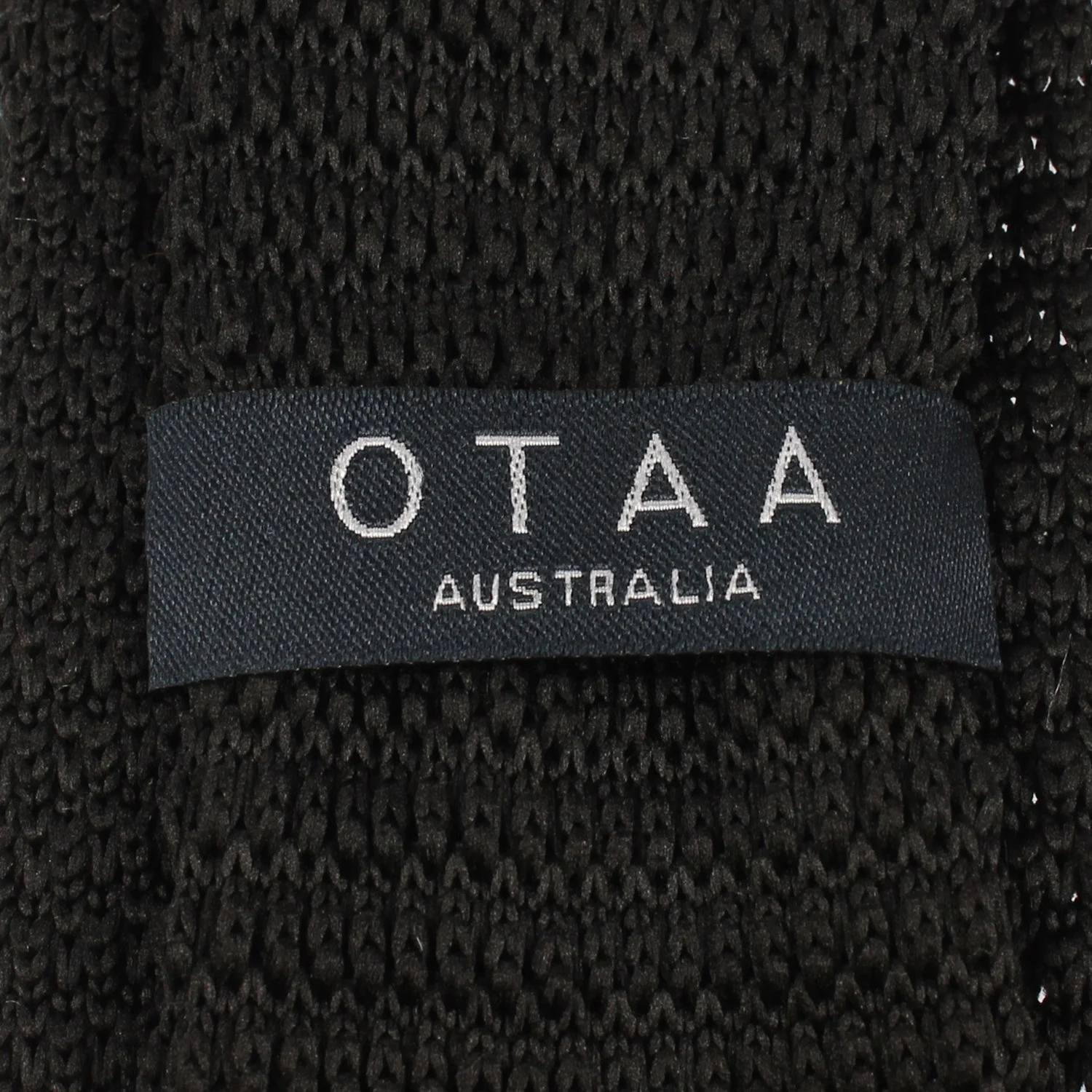 Black Knitted Tie with White Polka Dots - Image 4