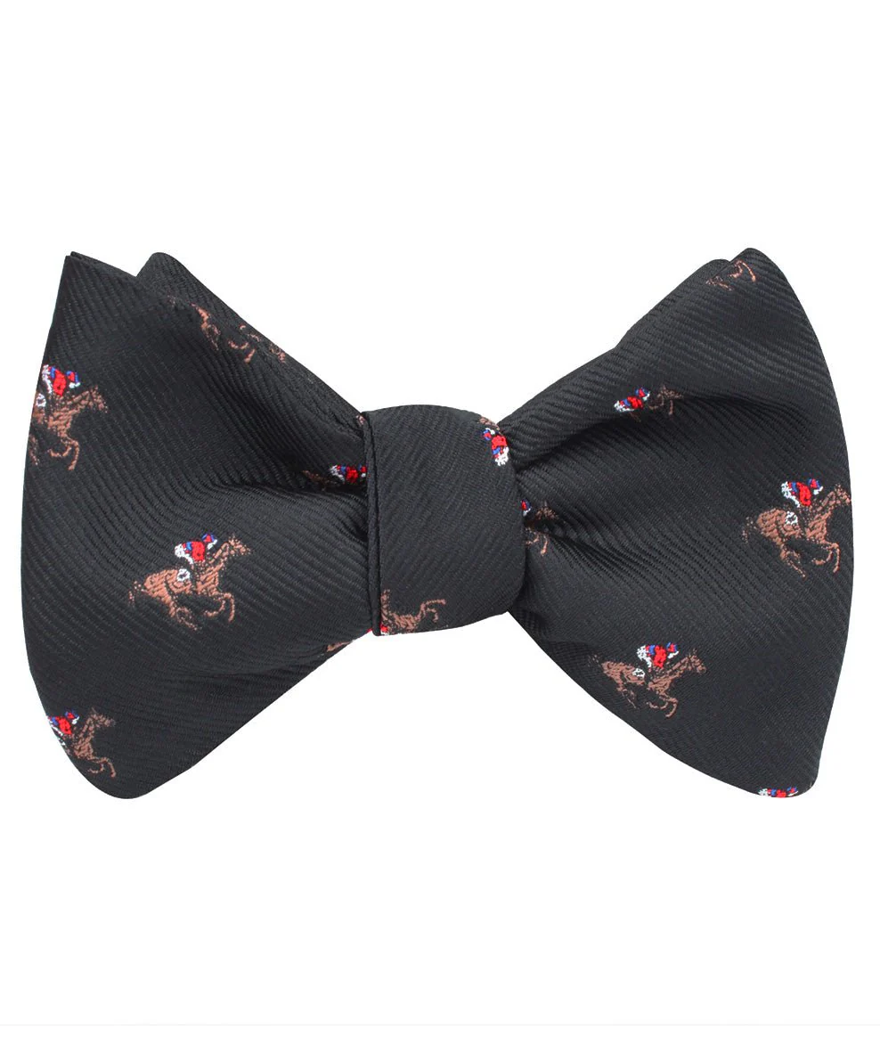 Black Melbourne Race Horse Self Bow Tie - Image 2