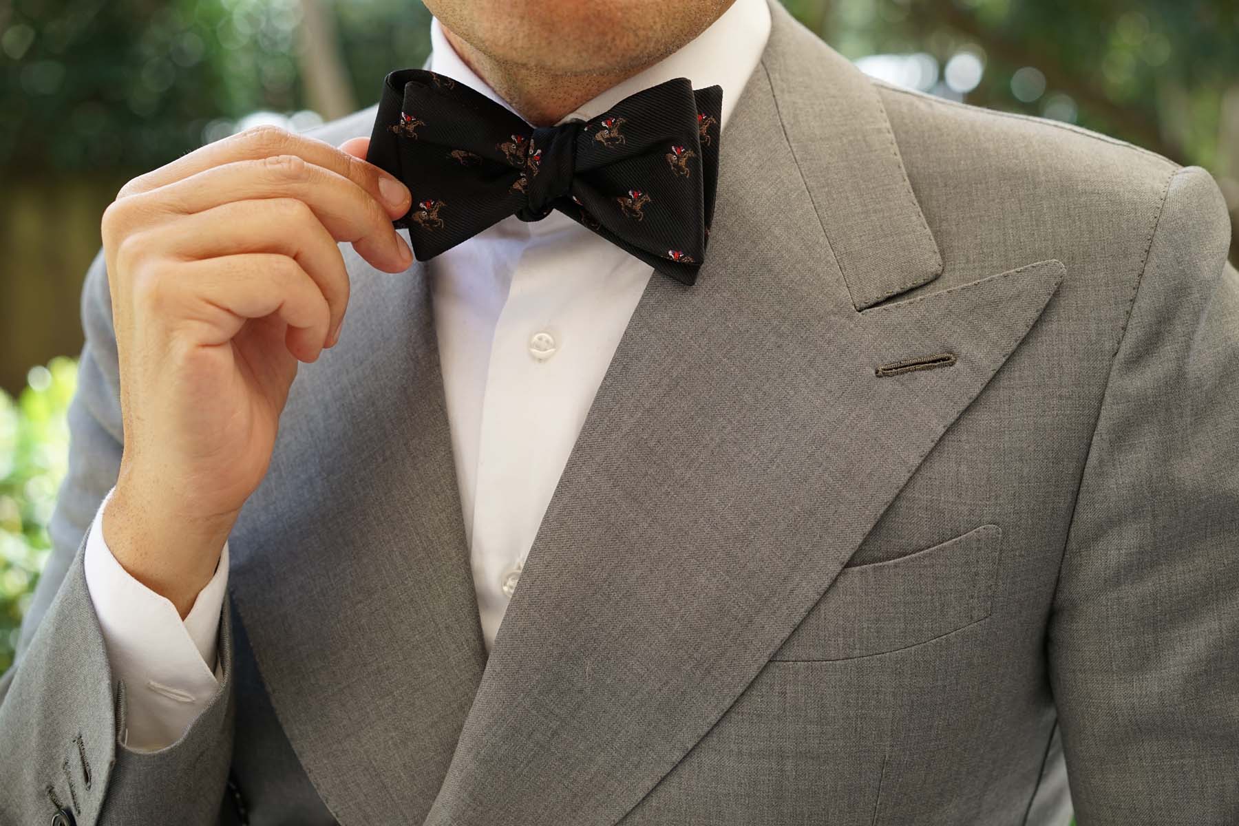 Black Melbourne Race Horse Self Bow Tie - Image 7