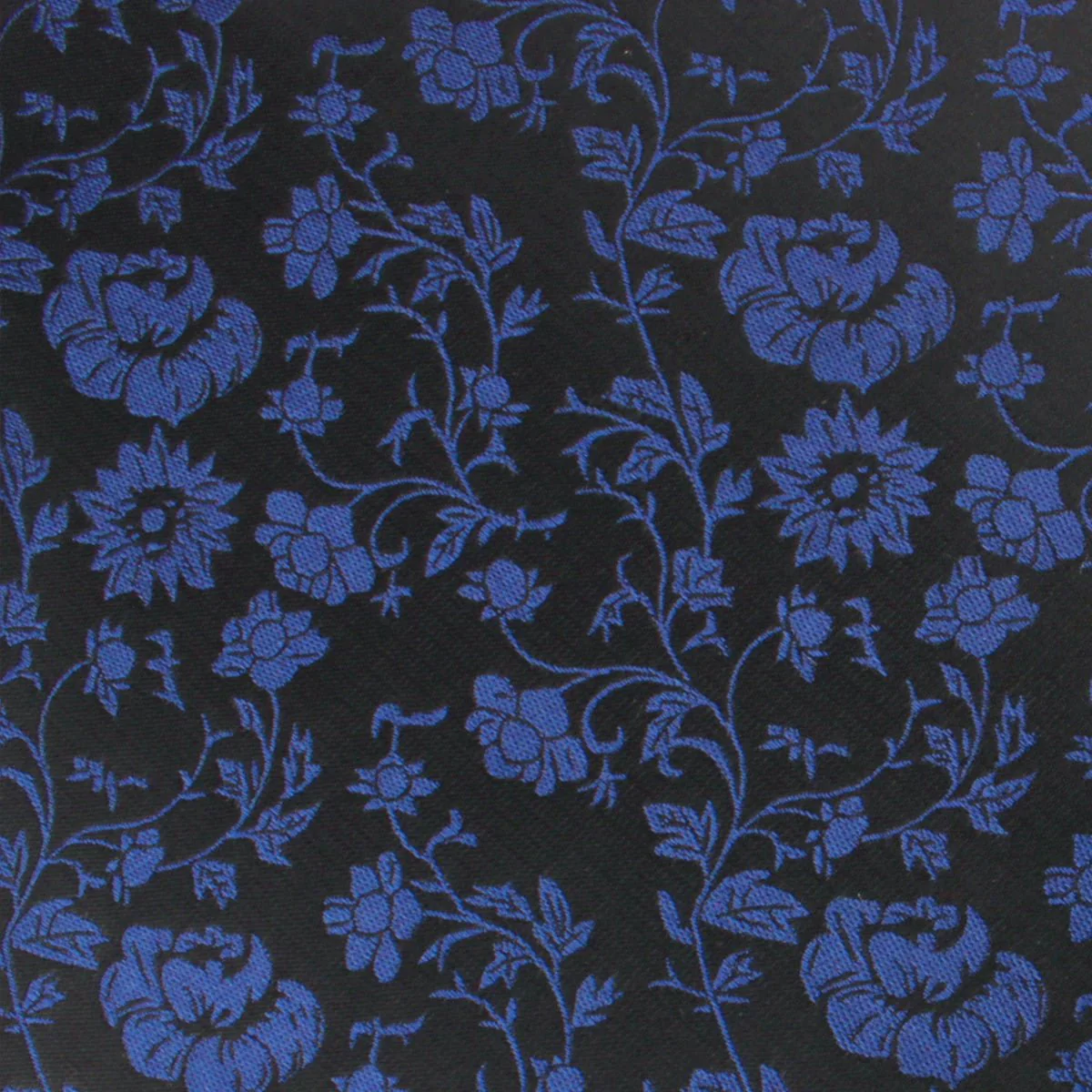 Navy Blue on Black Vine Floral Self Bow Tie - Image 3