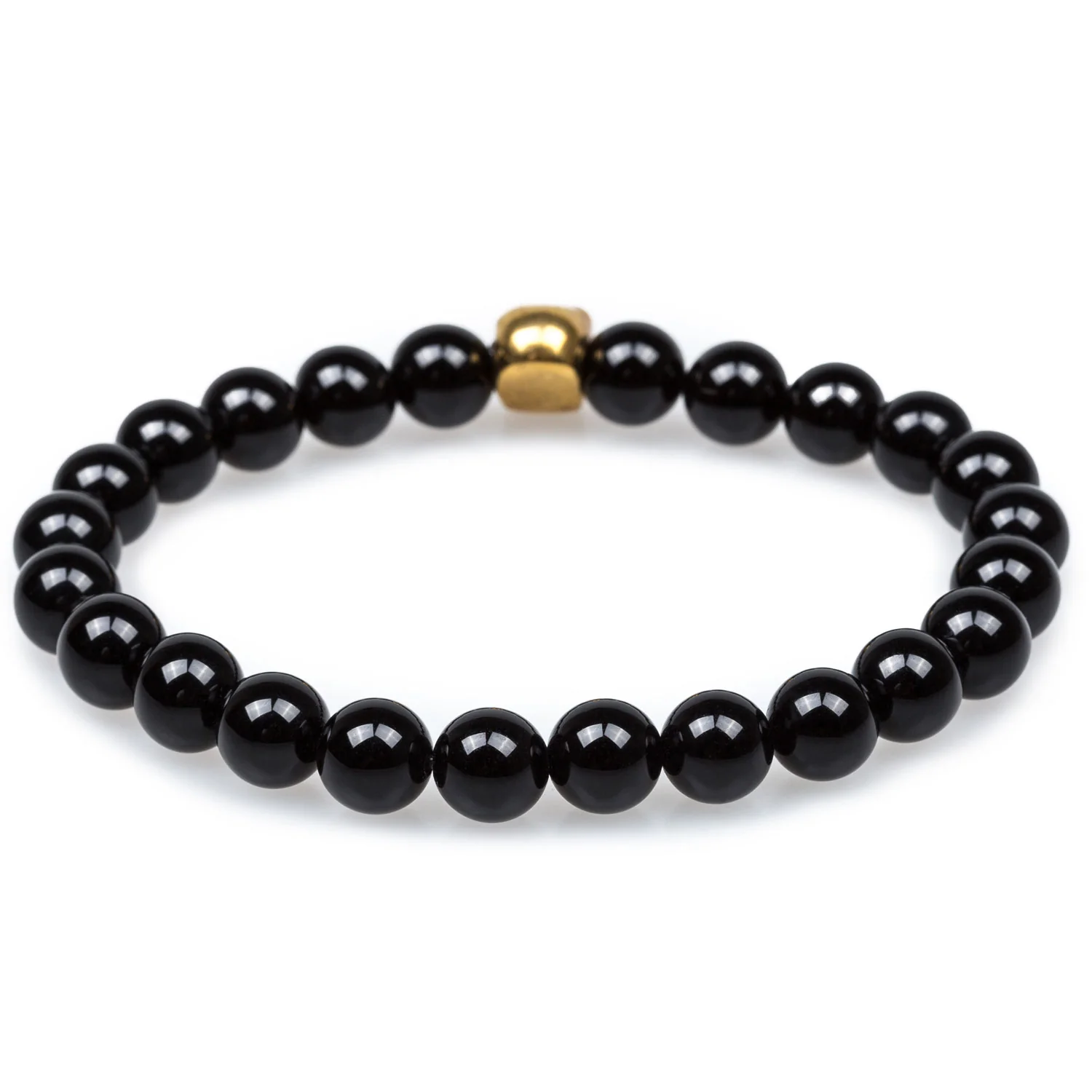 Black Onyx Gold Skull Bracelet - Image 2
