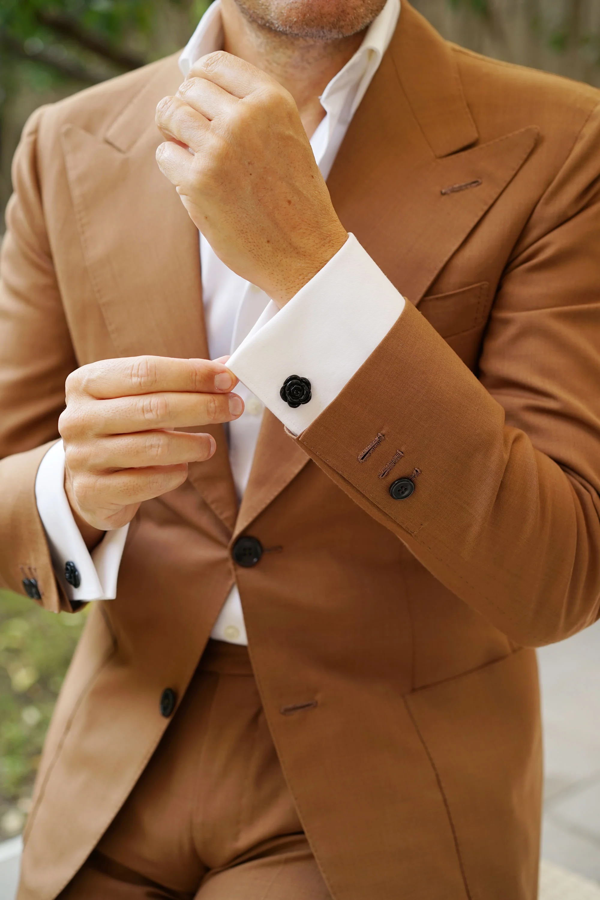 Black Rose Metal Cufflinks - Image 4