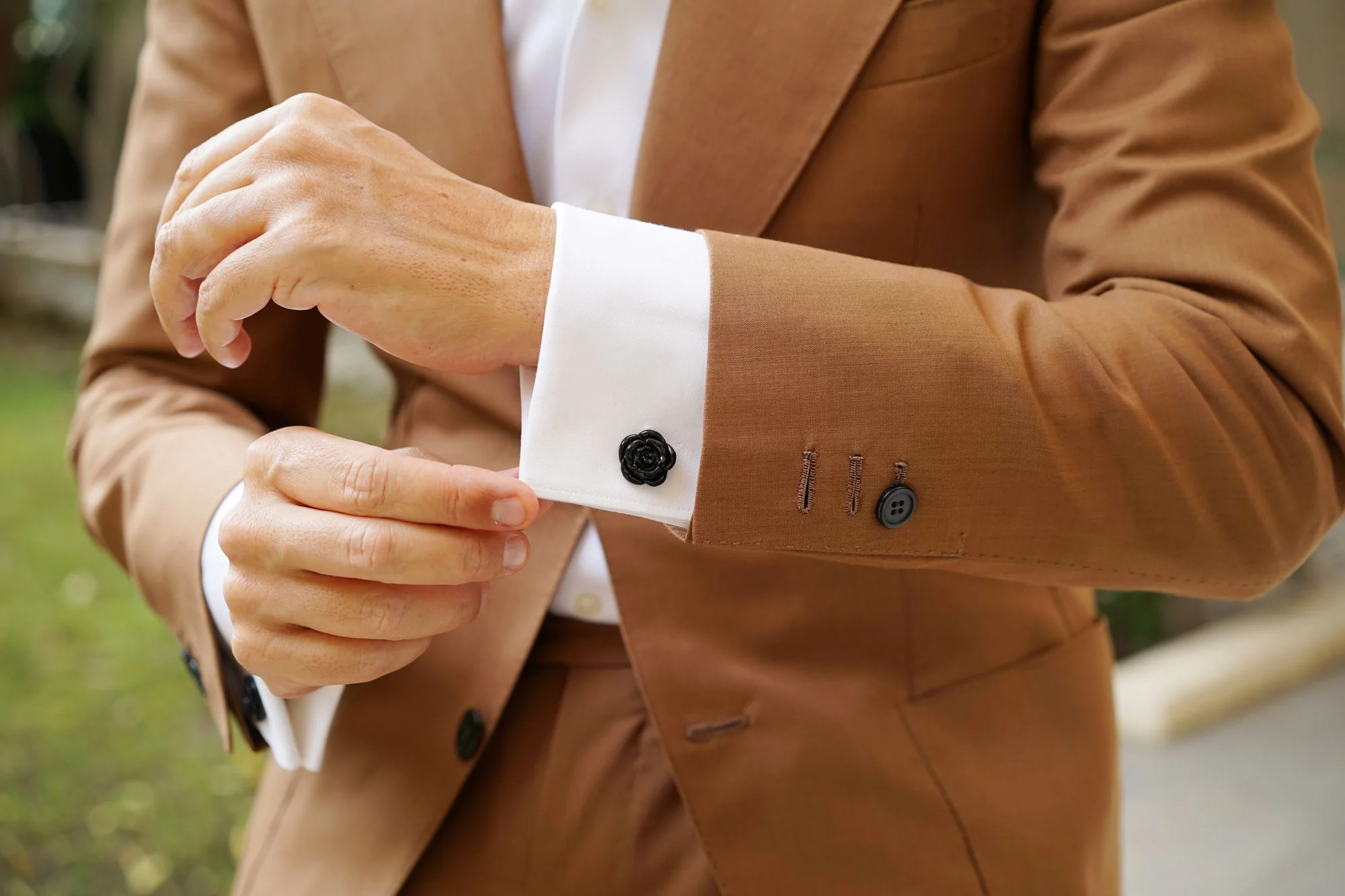 Black Rose Metal Cufflinks - Image 6