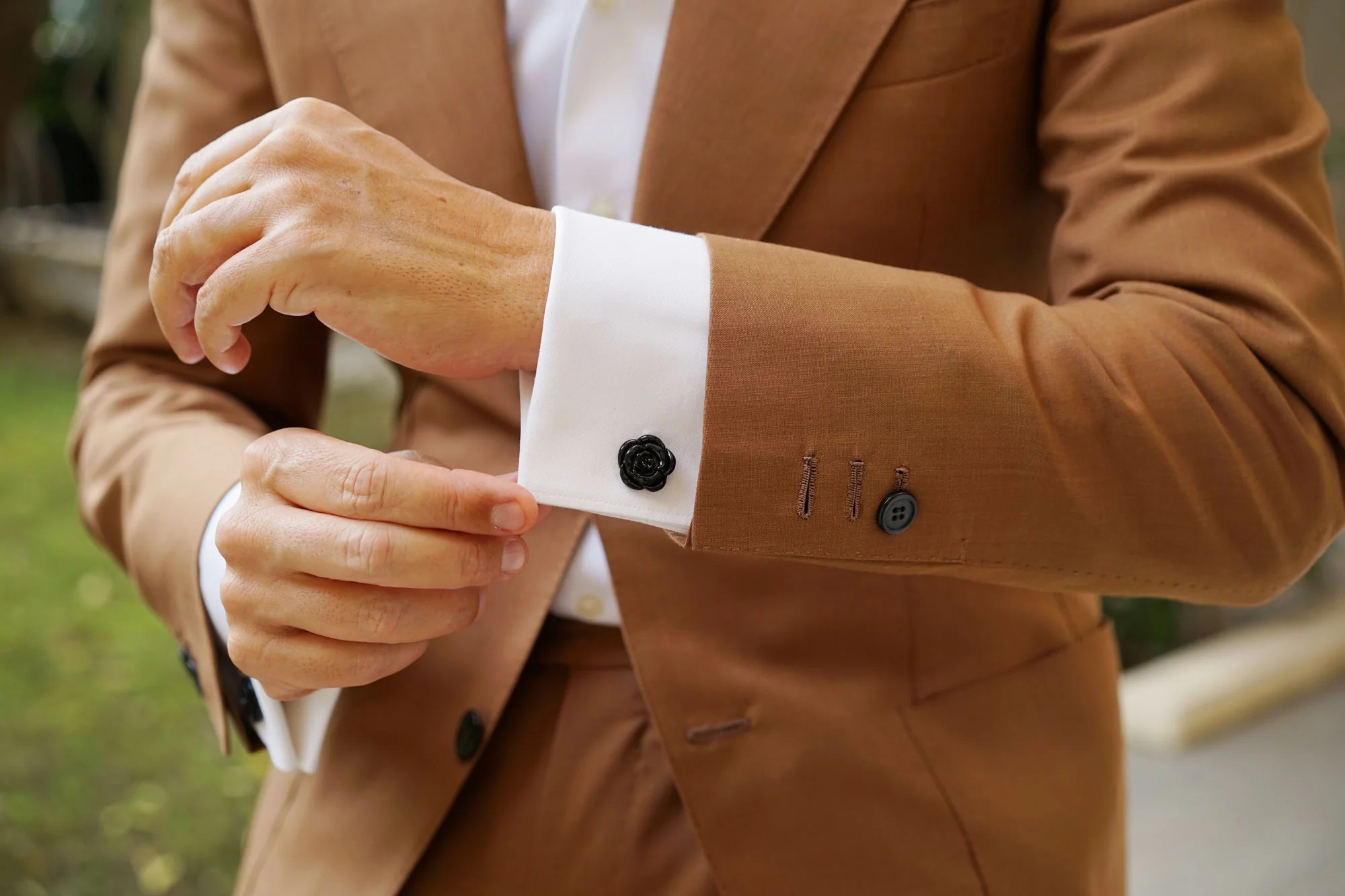 Black Rose Metal Cufflinks - Image 7
