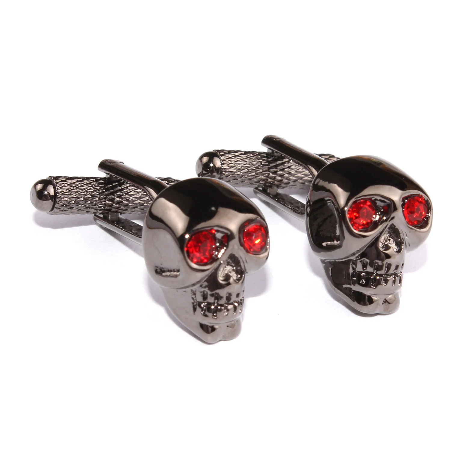 Black Skull Red Ruby Cufflinks - Image 2