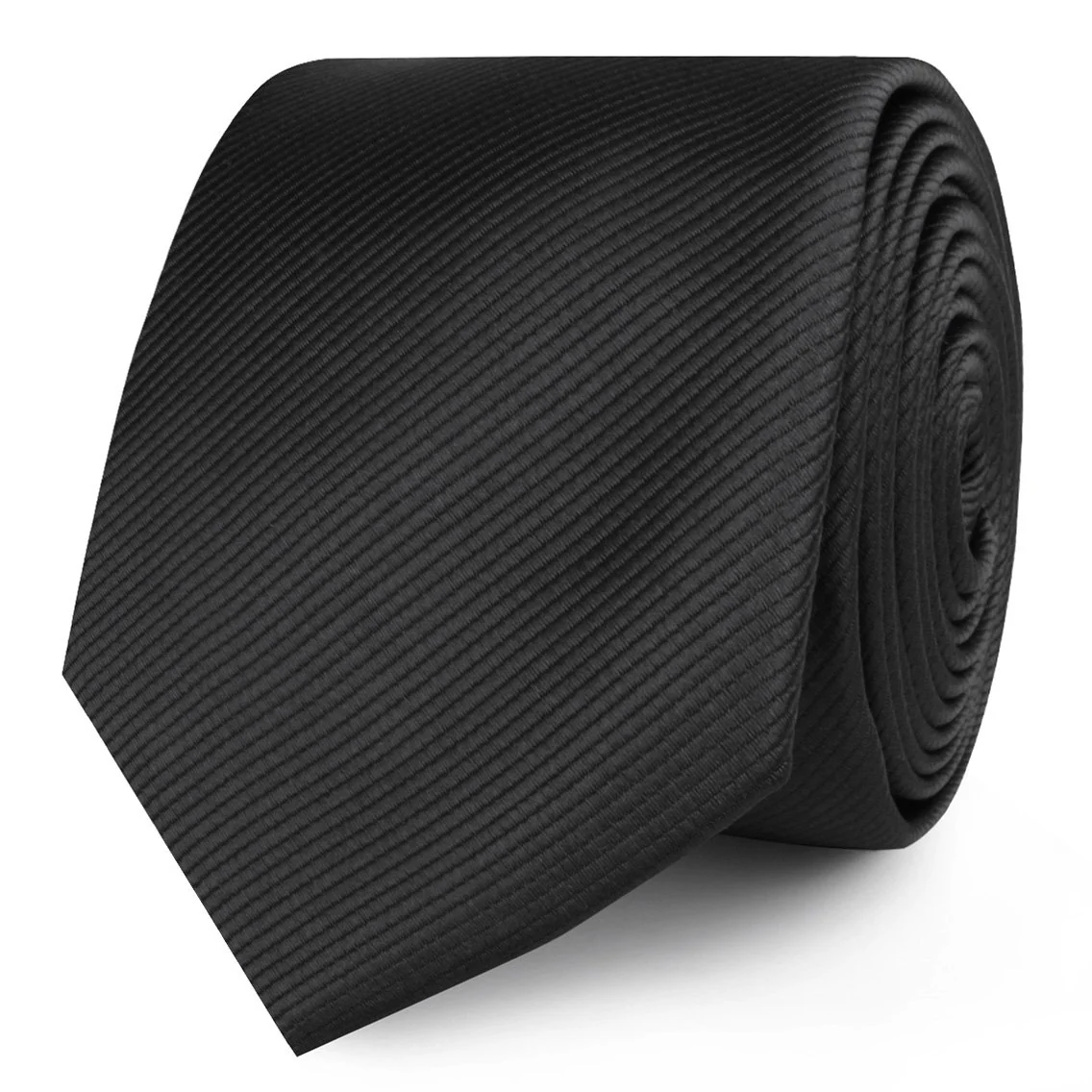 Black Twill Skinny Tie - Image 2