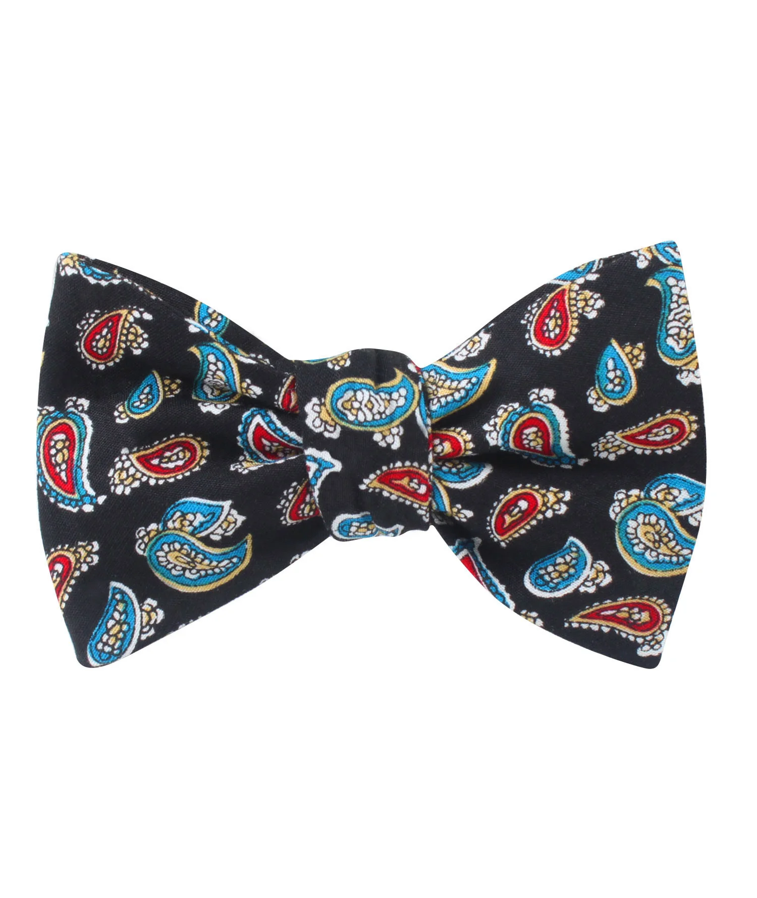 Black Twisted Teardrop Paisley Self Bow Tie - Image 2