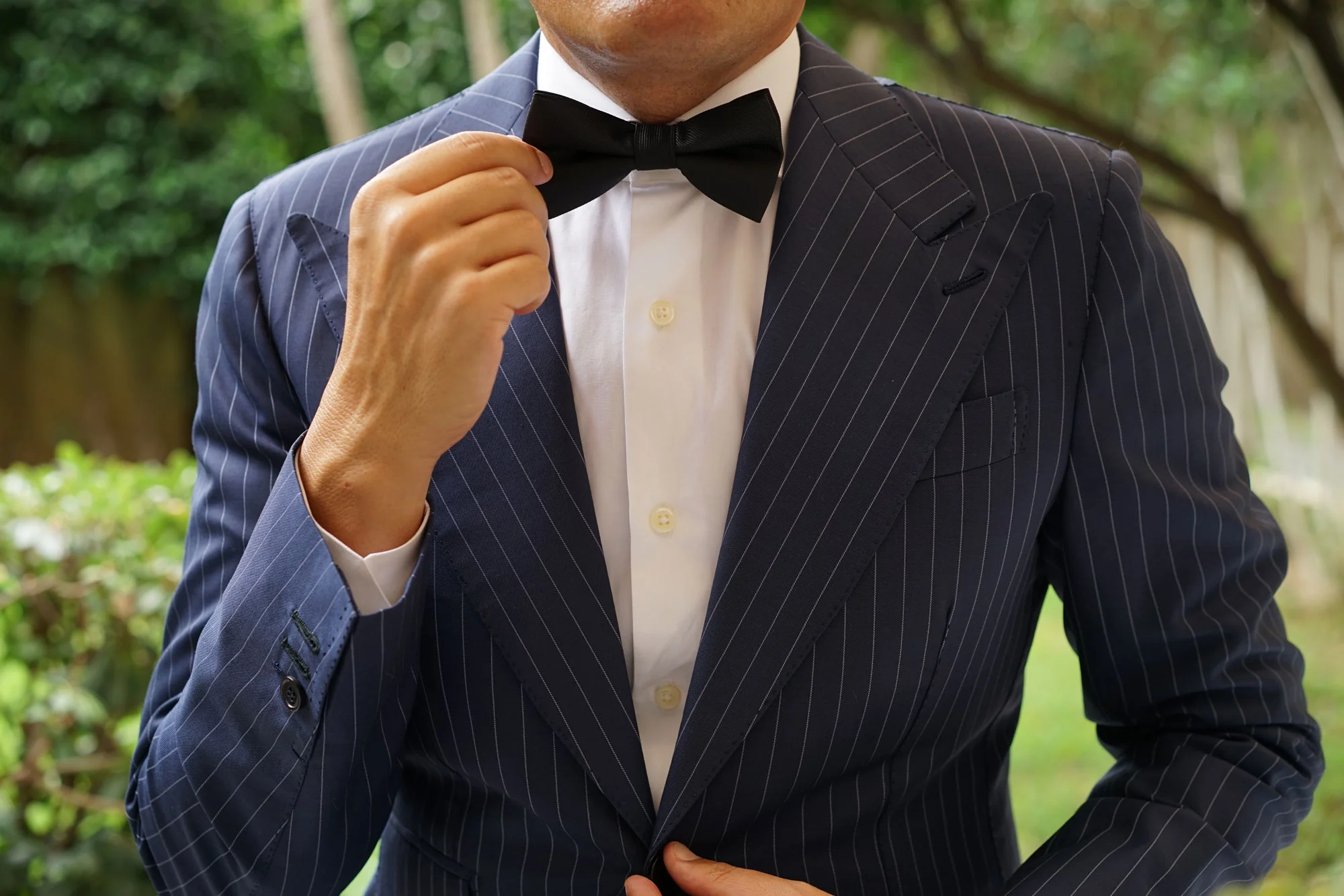 Black Weave Bow Tie - Image 3