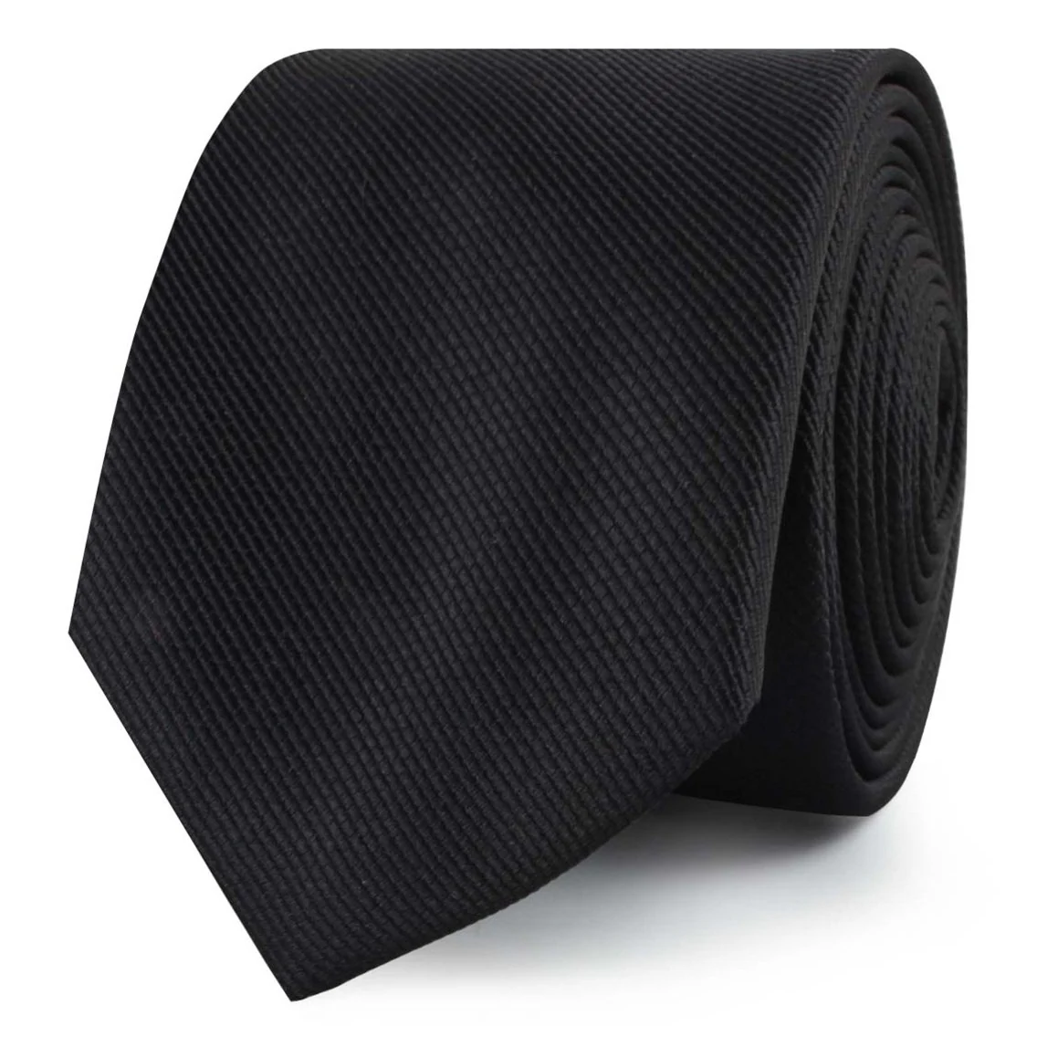 Black Weave Skinny Tie - Image 2