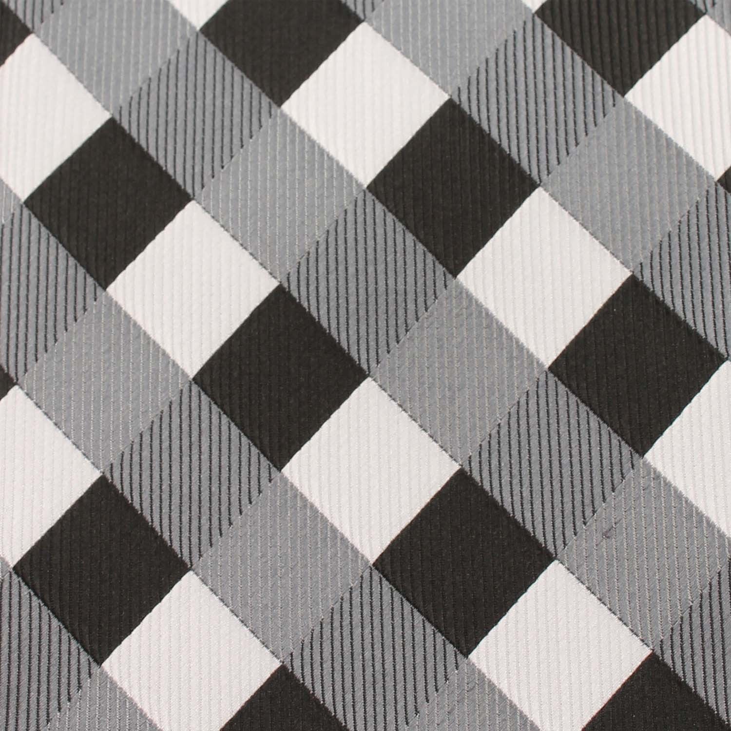 Black White Grey Checkered Skinny Tie - Image 4