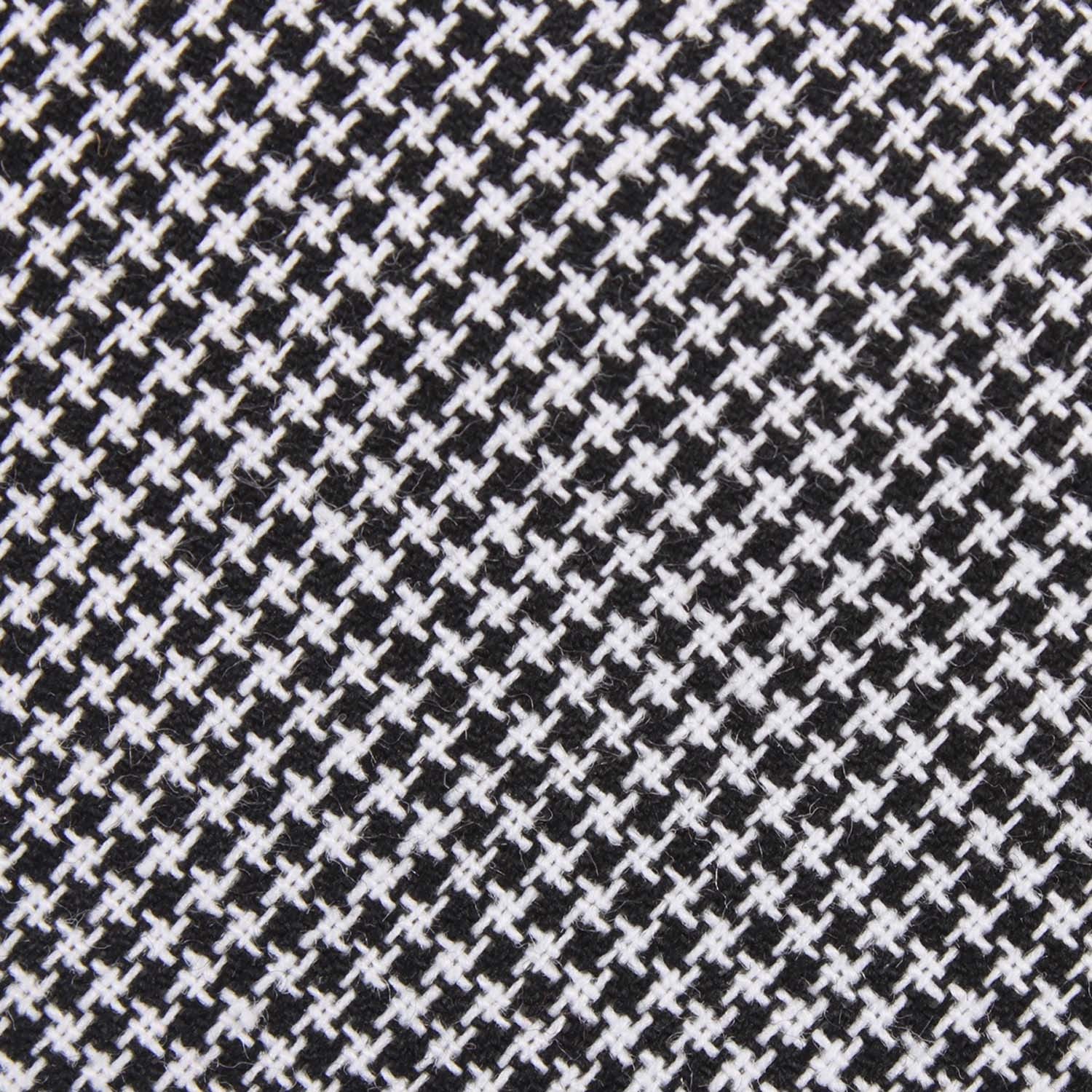 Black & White Houndstooth Cotton Skinny Tie - Image 4
