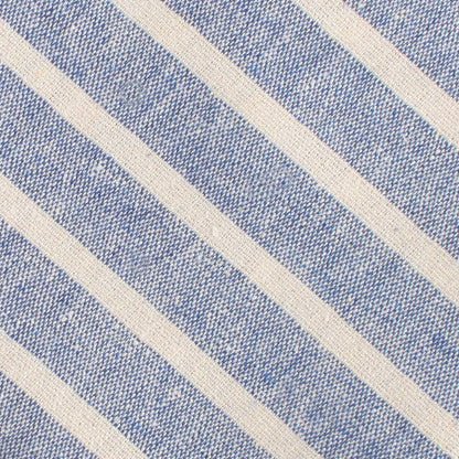 Blue Bodrum Linen Chalk Stripe Skinny Tie - Image 3