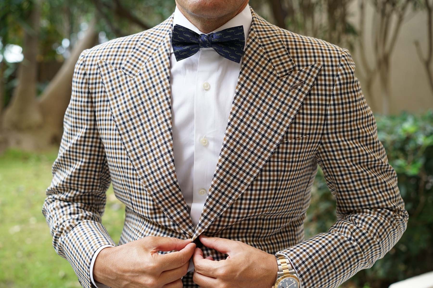 Blue Crocodile Dundee Bow Tie - Image 5
