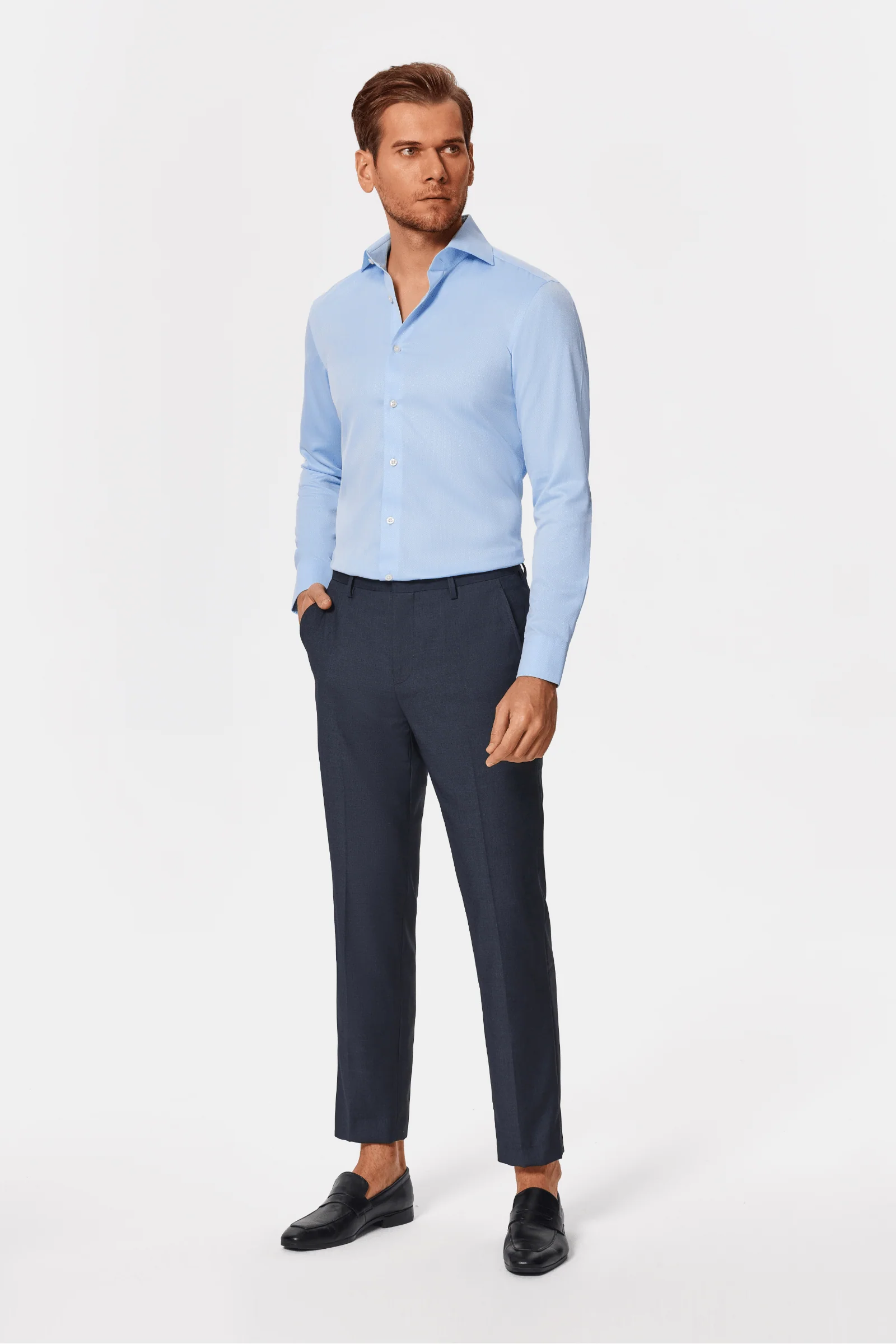 Belfort Blue Lucious Non-Iron Shirt - Image 12