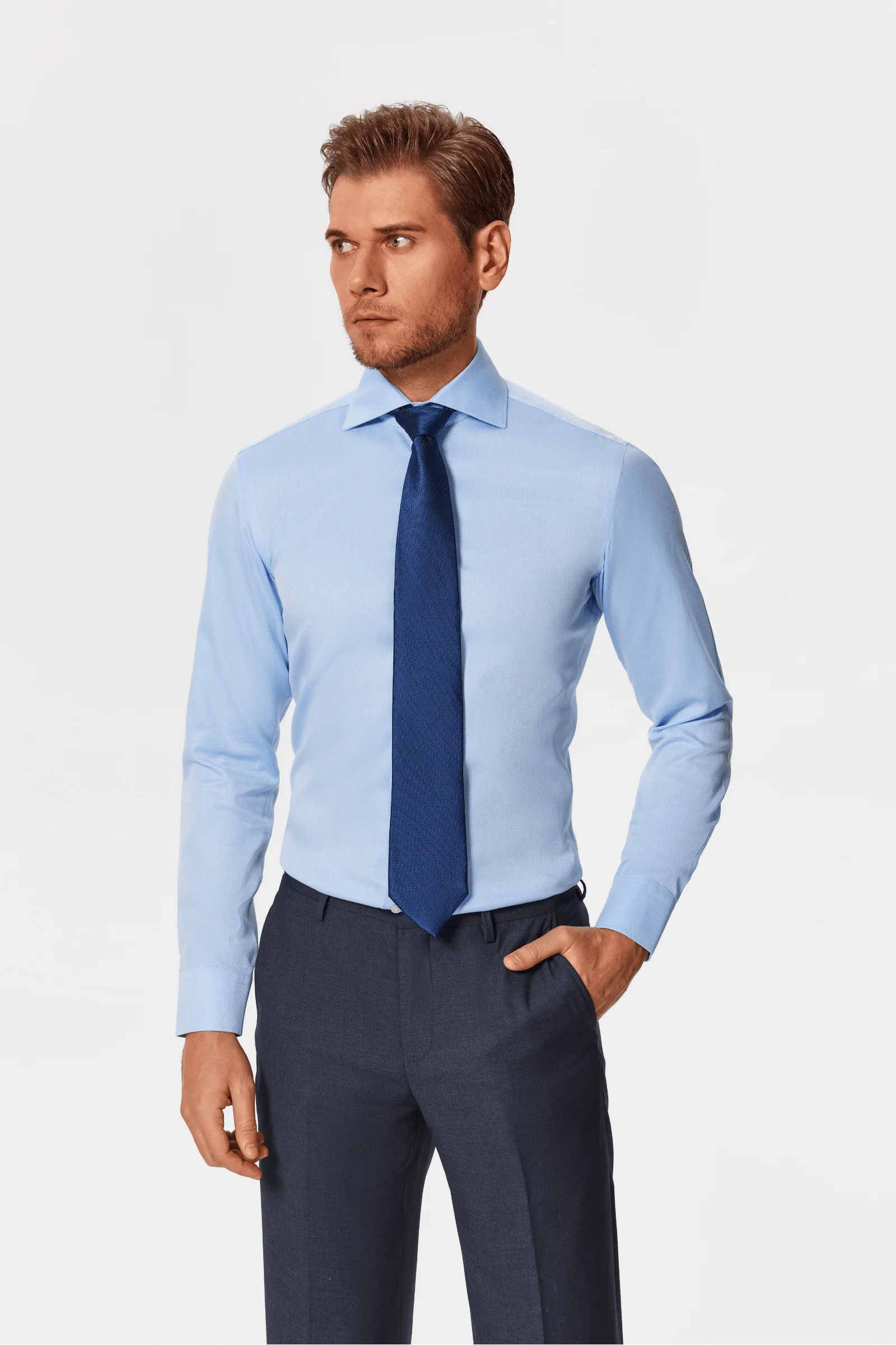 Belfort Blue Lucious Non-Iron Shirt - Image 4
