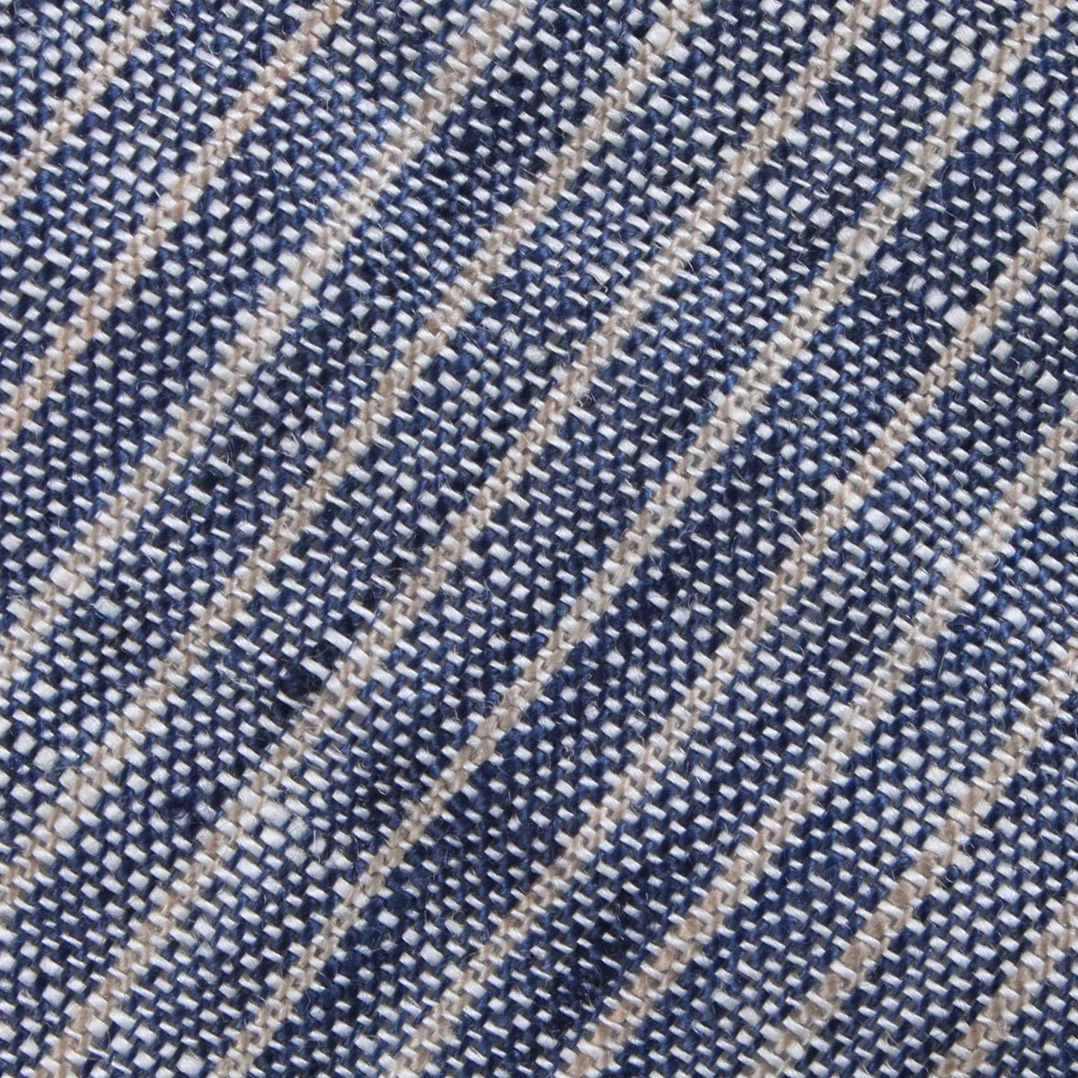Blue Dry Cold Linen Pinstripe Diamond Bow Tie - Image 2
