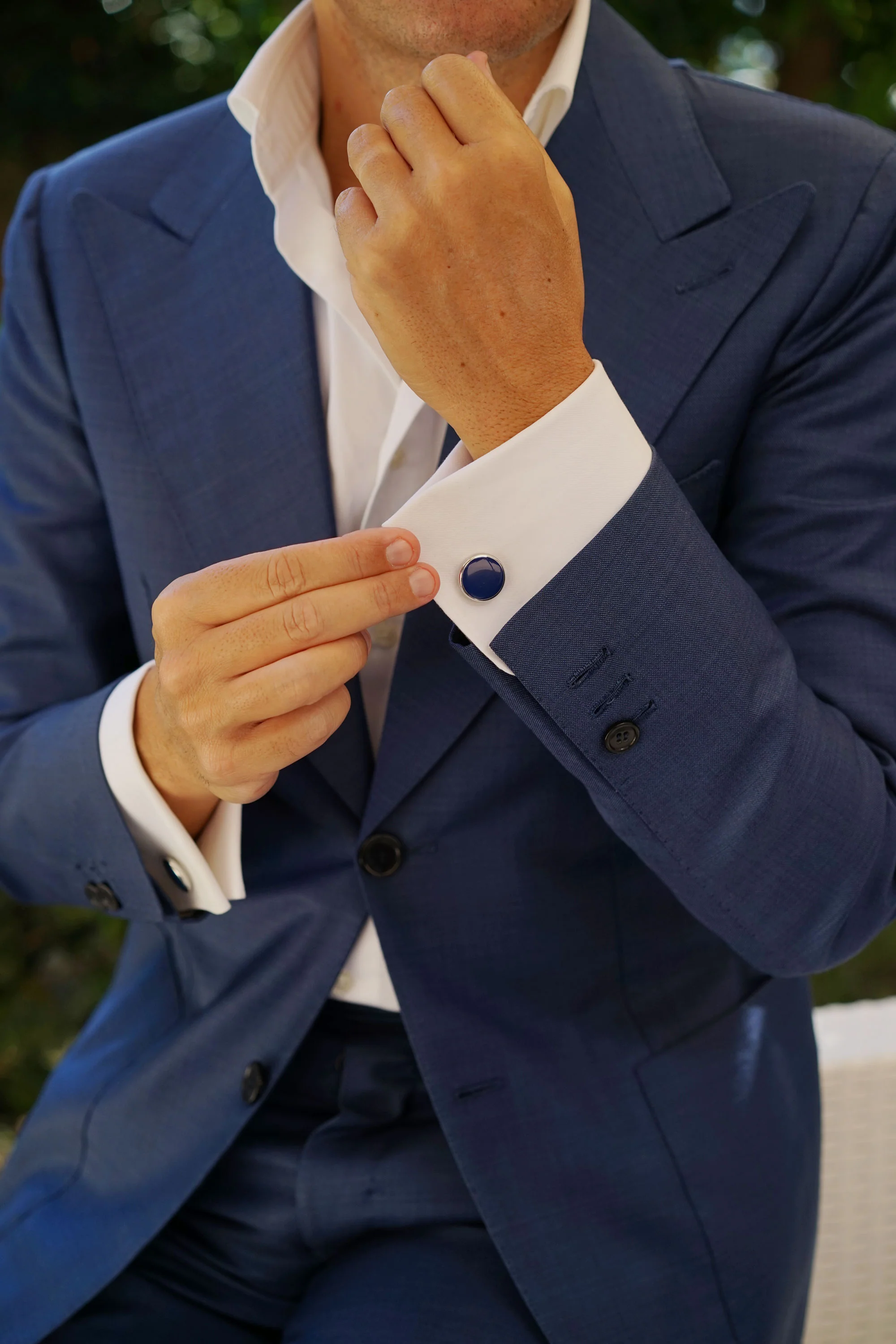 Blue Elixir Stone Cufflinks - Image 4