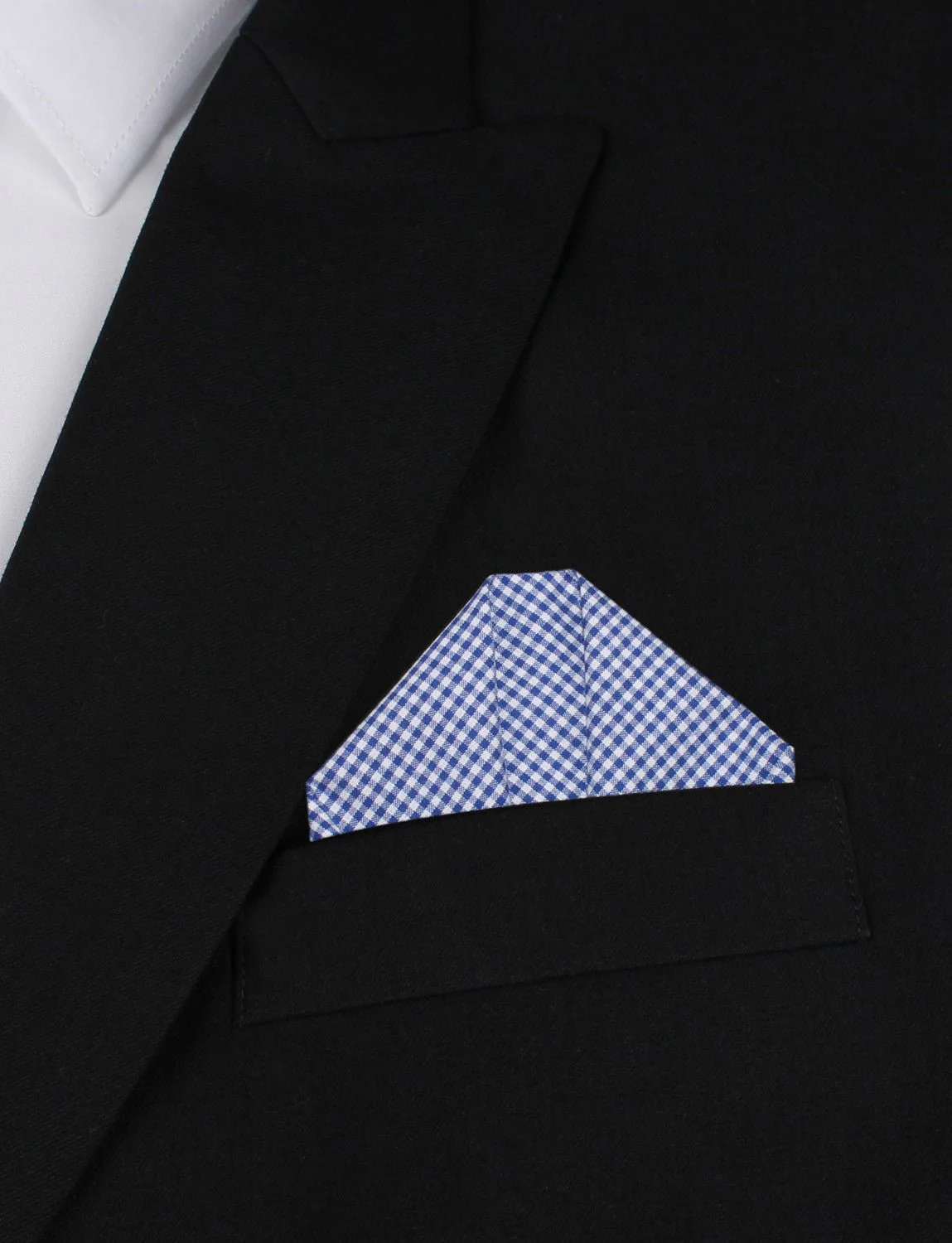 Blue Gingham Cotton Pocket Square - Image 4