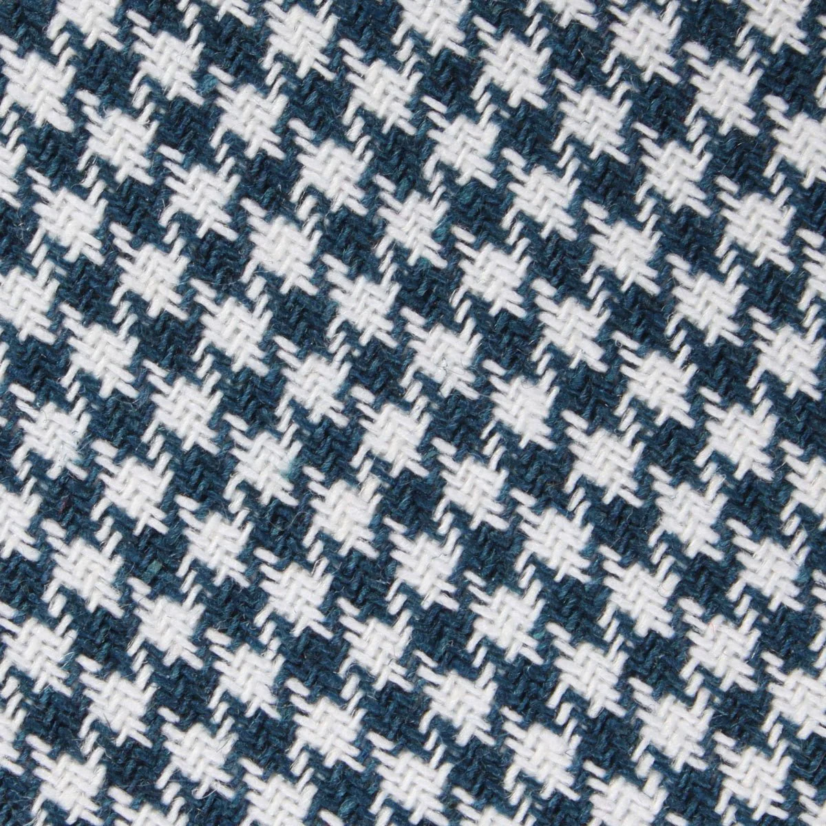 Blue Houndstooth Raw Linen Skinny Tie - Image 3