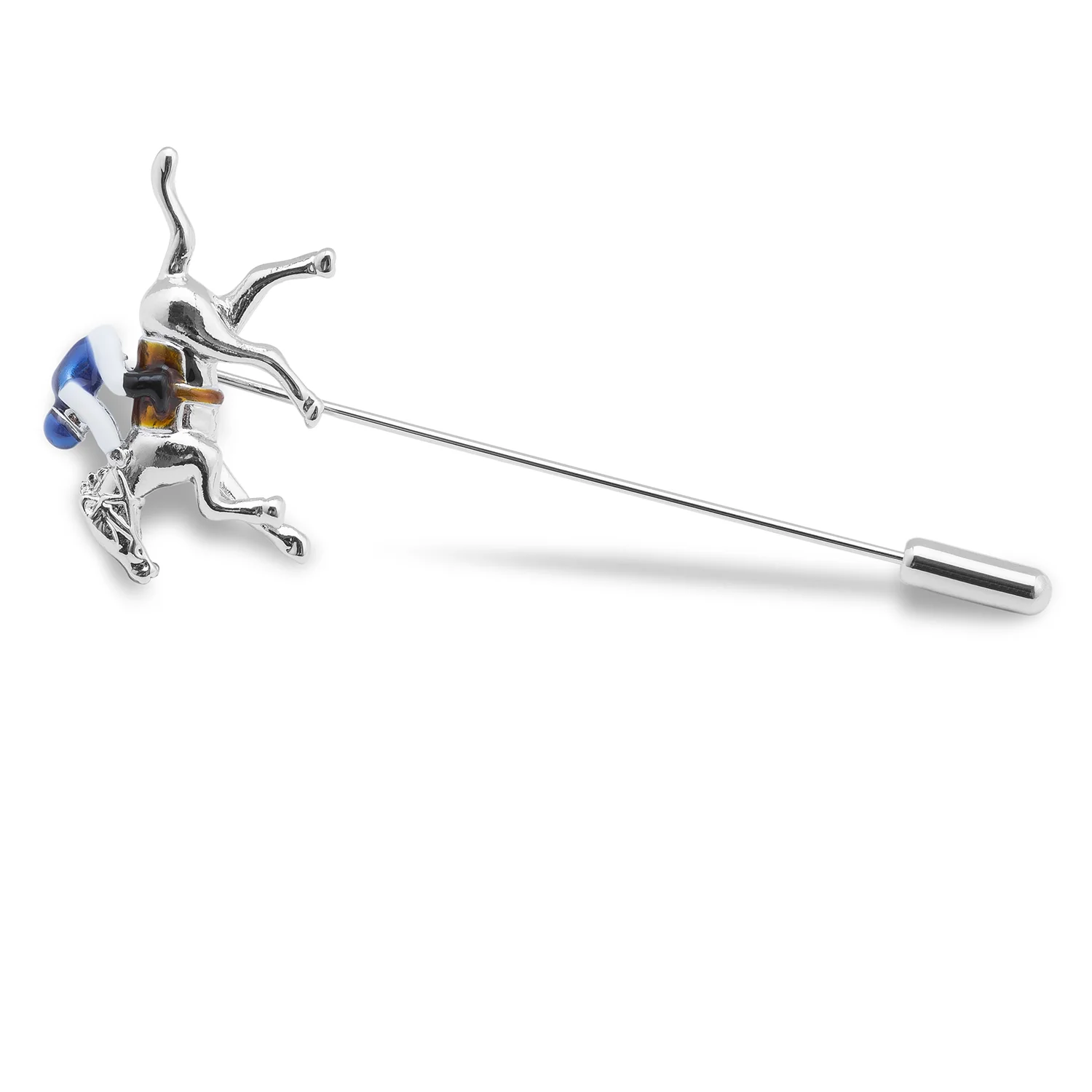 Blue Jockey Racehorse Lapel Pin - Image 2