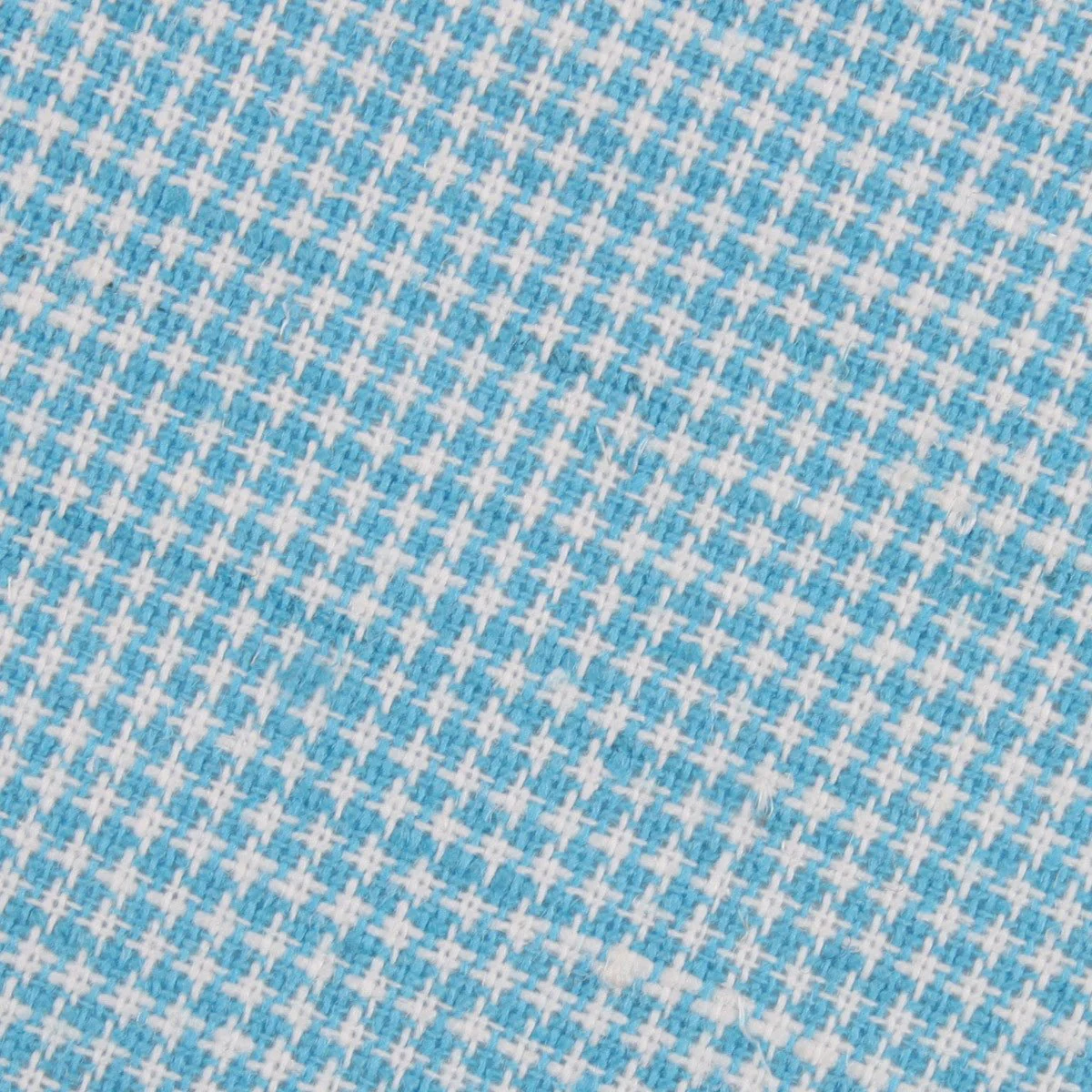Blue Joy Houndstooth Linen Skinny Tie - Image 3