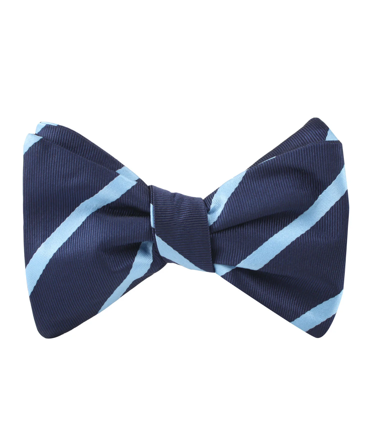 Blue Pencil Stripe Self Bow Tie - Image 2