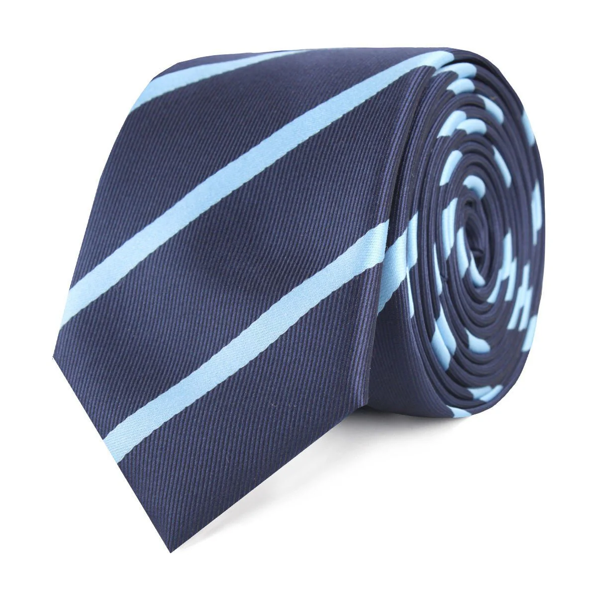 Blue Pencil Stripe Skinny Tie - Image 2